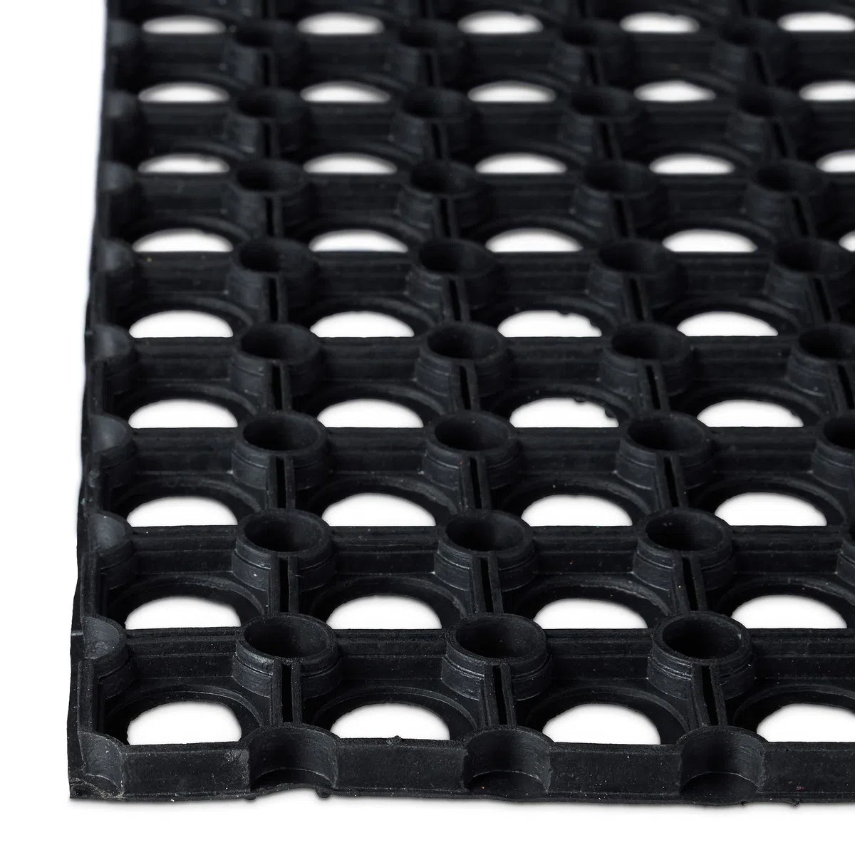 Relaxdays Felpudo Entrada, Alfombrilla Antideslizante 40 x 60 cm, Alfombra Rectangular de Goma, Resistente Lluvia, Negro