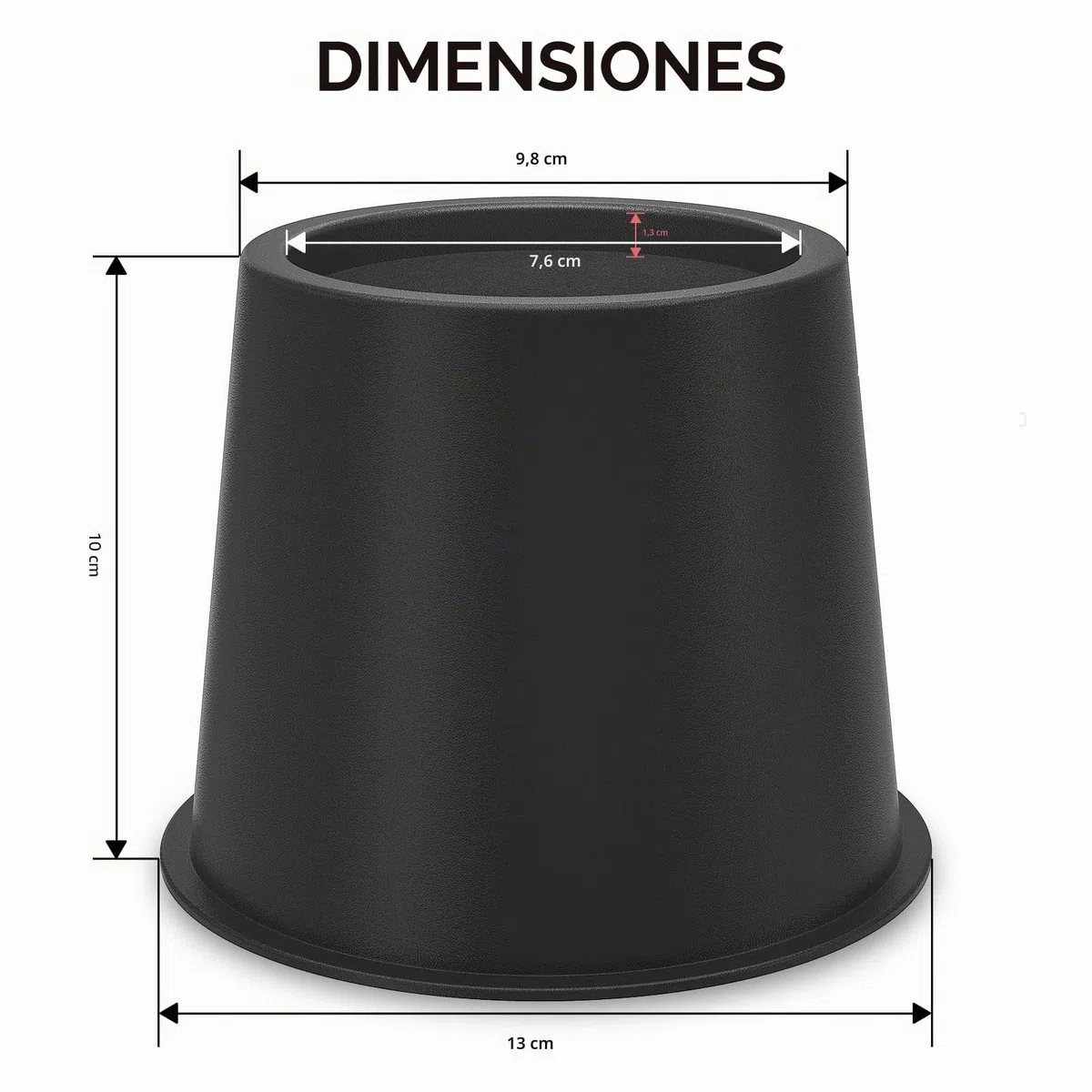 Uping Elevador de Muebles, Elevadores Ajustables para Camas, Mesas o Mobiliario, Agregue Altura de 8CM (4 pack, negro)