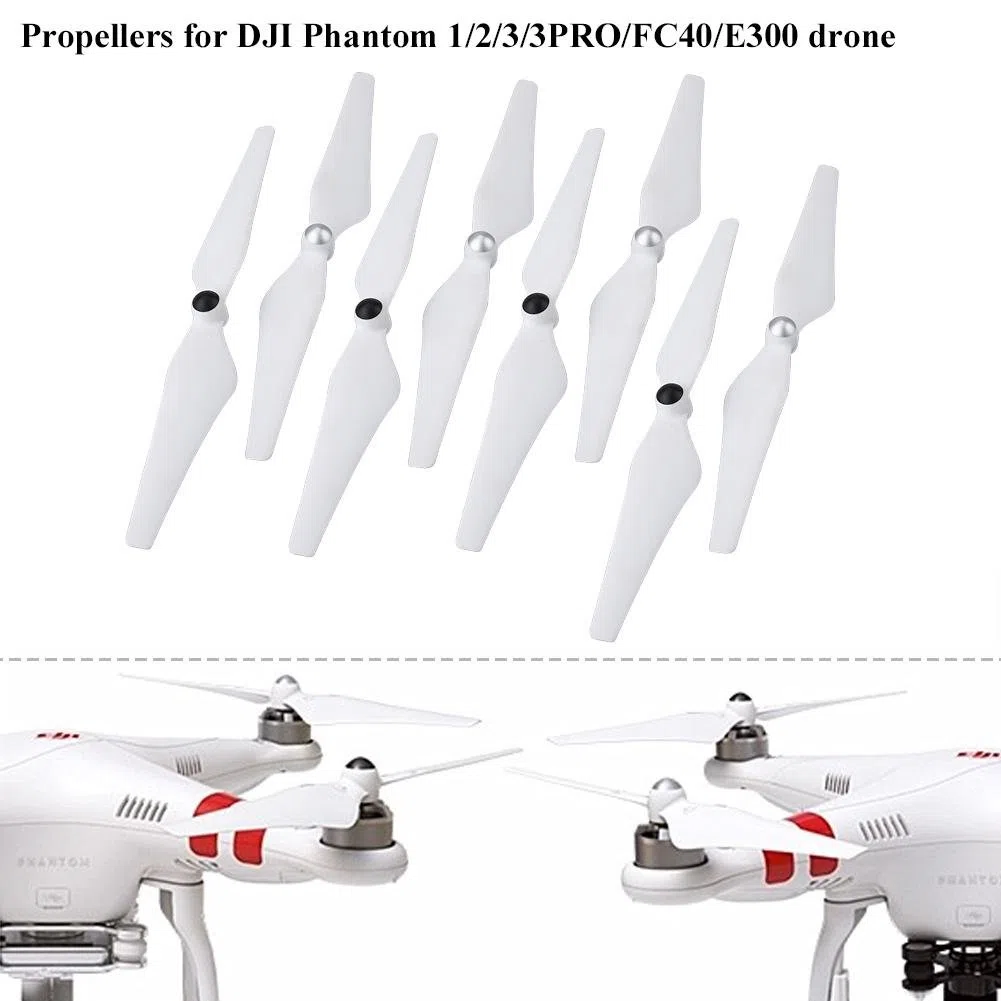 Drfeify Hélices Autobloqueo, 8Pcs Set CW/CCW, Quadcopter, Compatible con Drones 1/2/3/3PRO/FC40/E300, para City, Countryside, Mountain, Forest, Beach, 4/6/8-channel Drones