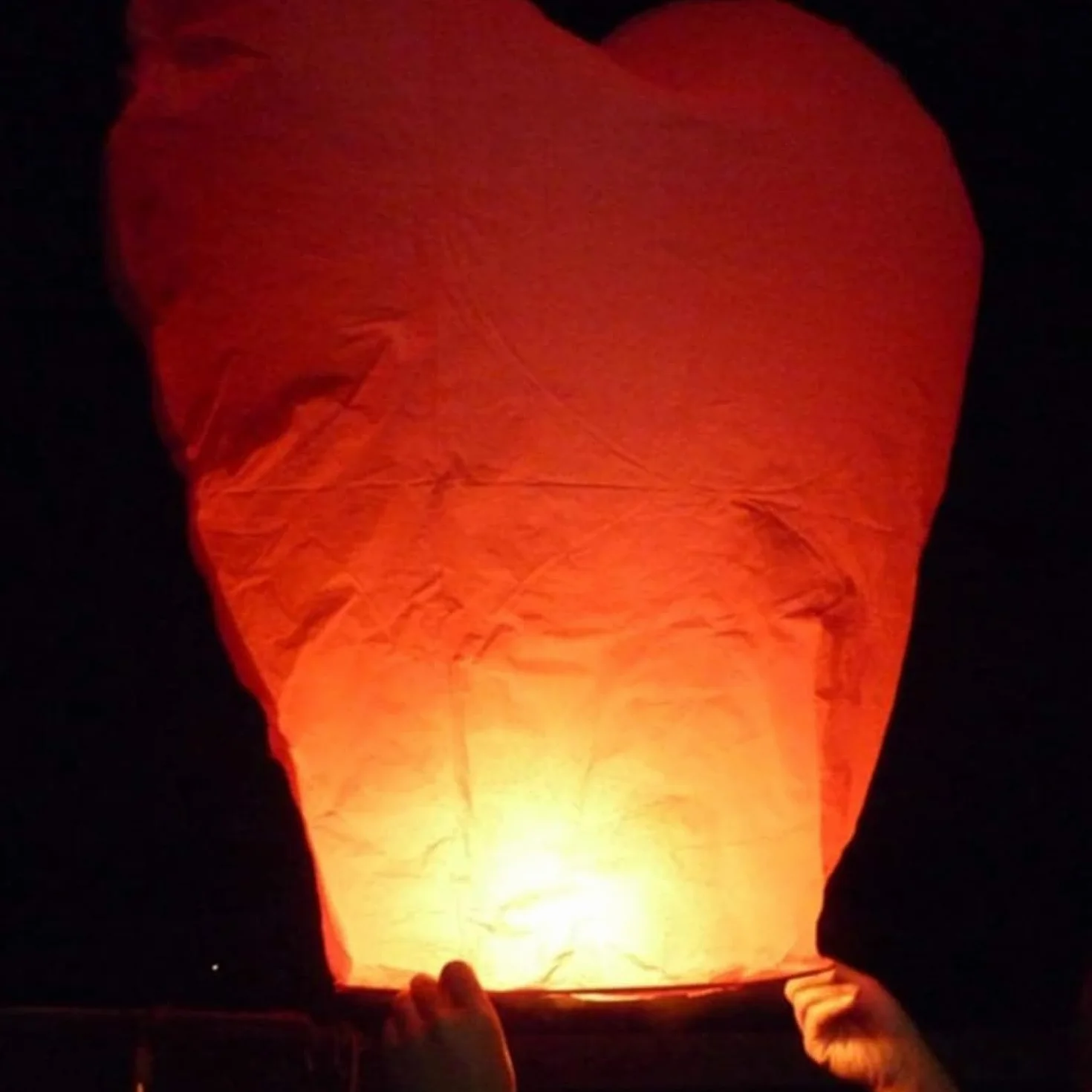 Linternas de cielo chinas blancas, paquete de 10, linternas de papel grandes para bodas, cumpleaños, memorial, Navidad (Rojo)
