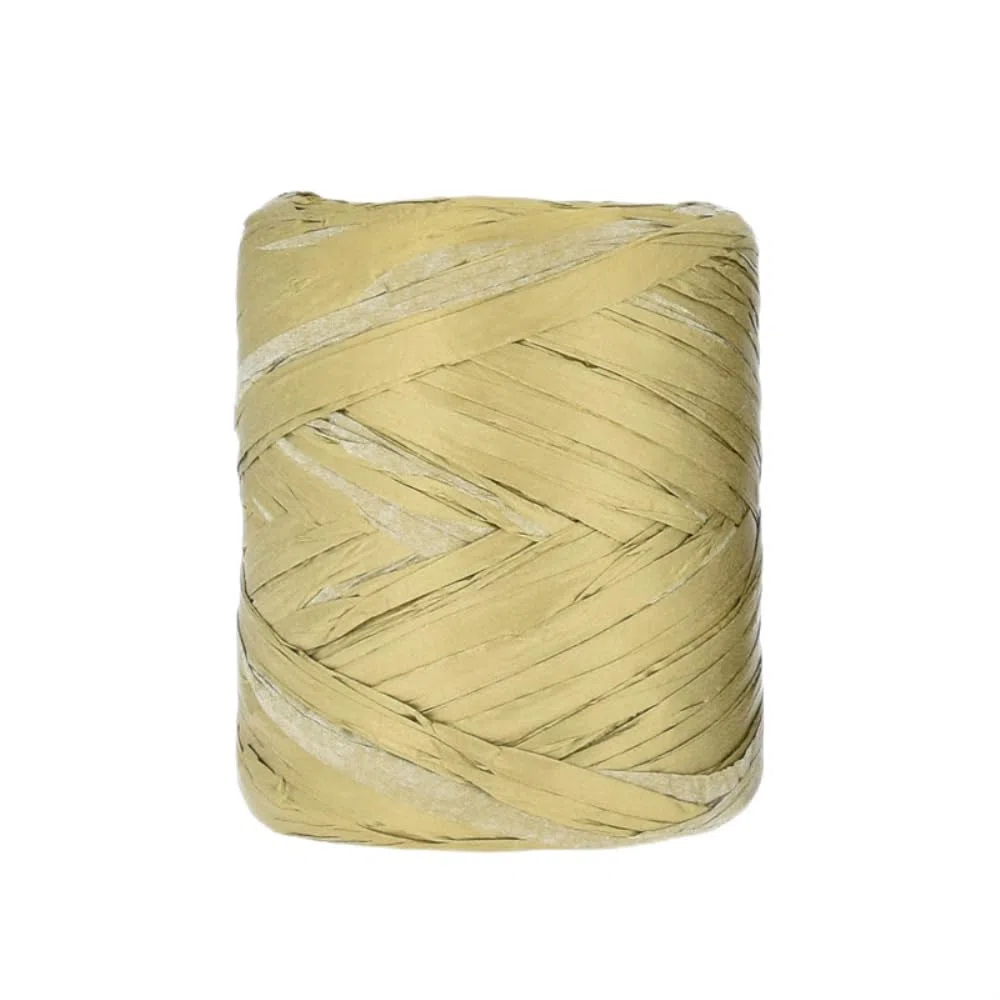 Cinta de rafia natural de rafia, para envolver regalos de Navidad, embalaje de regalo, proyectos de manualidades, decoración, tejido y jardinería, ancho dorado, 5 mm