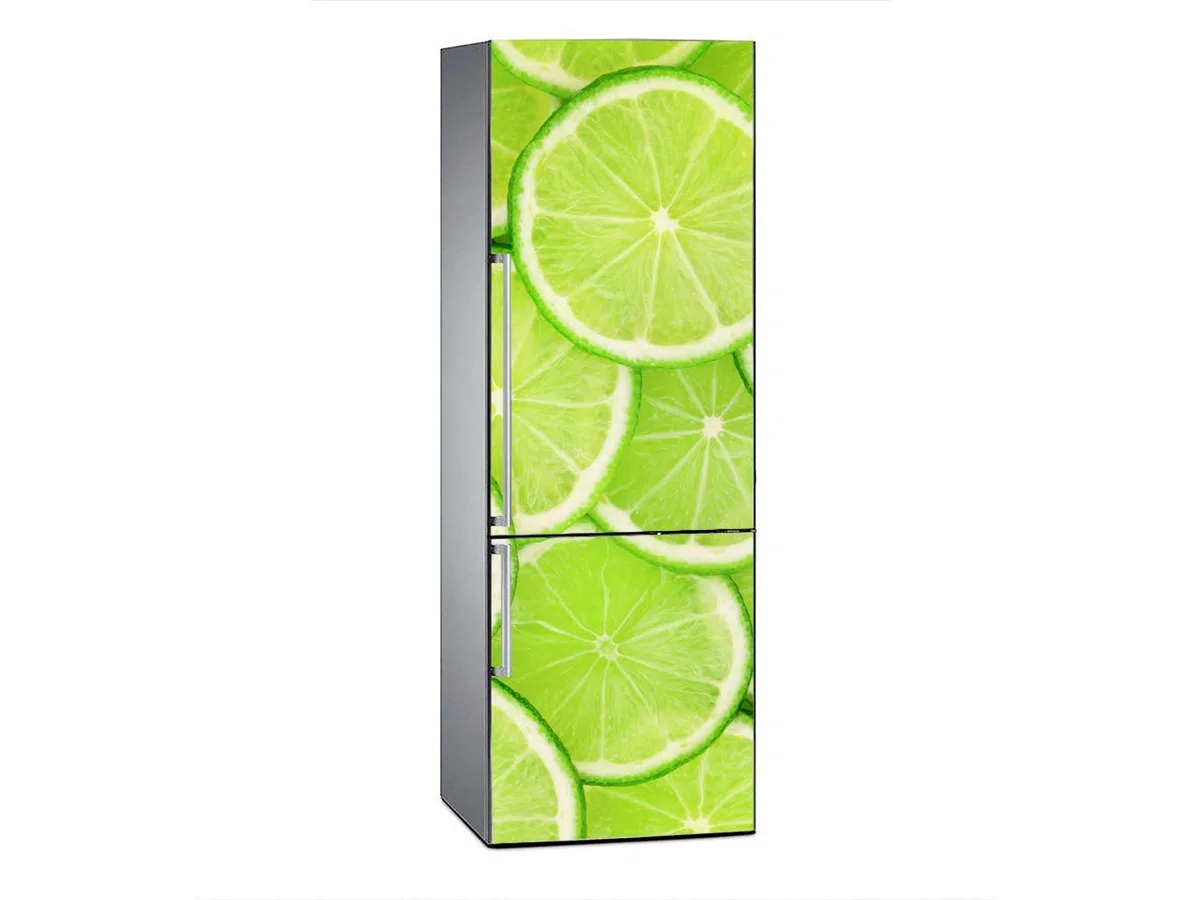 Oedim Vinilo para Frigorífico Rodajas de Lima 185x60cm | Adhesivo Resistente y Económico | Pegatina Adhesiva Decorativa de Diseño Elegante