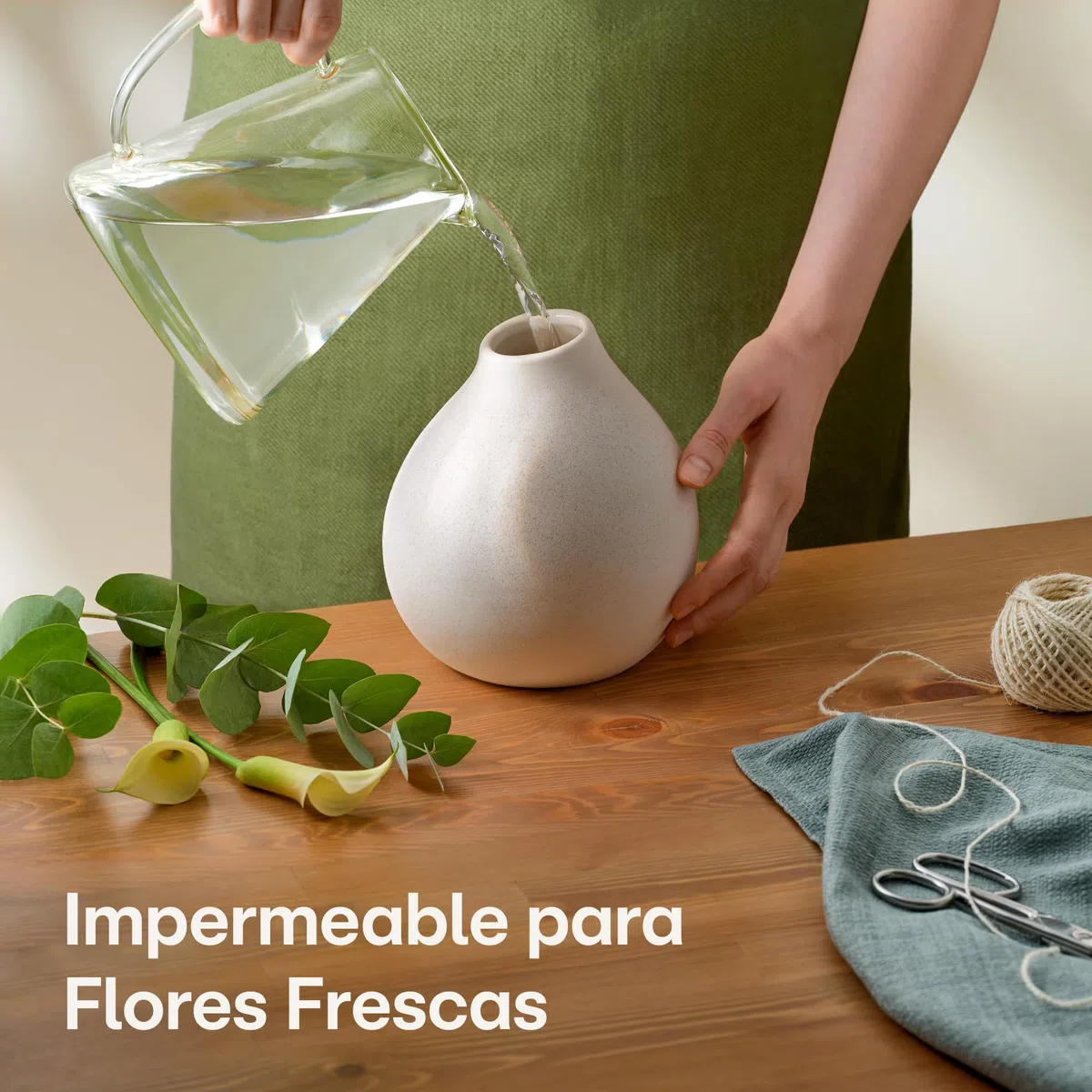 Praknu Jarrón de Cerámica Blanca - Jarrón Decorativos Modernos - Textura de Arena - Resistente al Agua - Estilo Decoración - Jarrones para Sala de Estar, Boda, Mesa de Cena