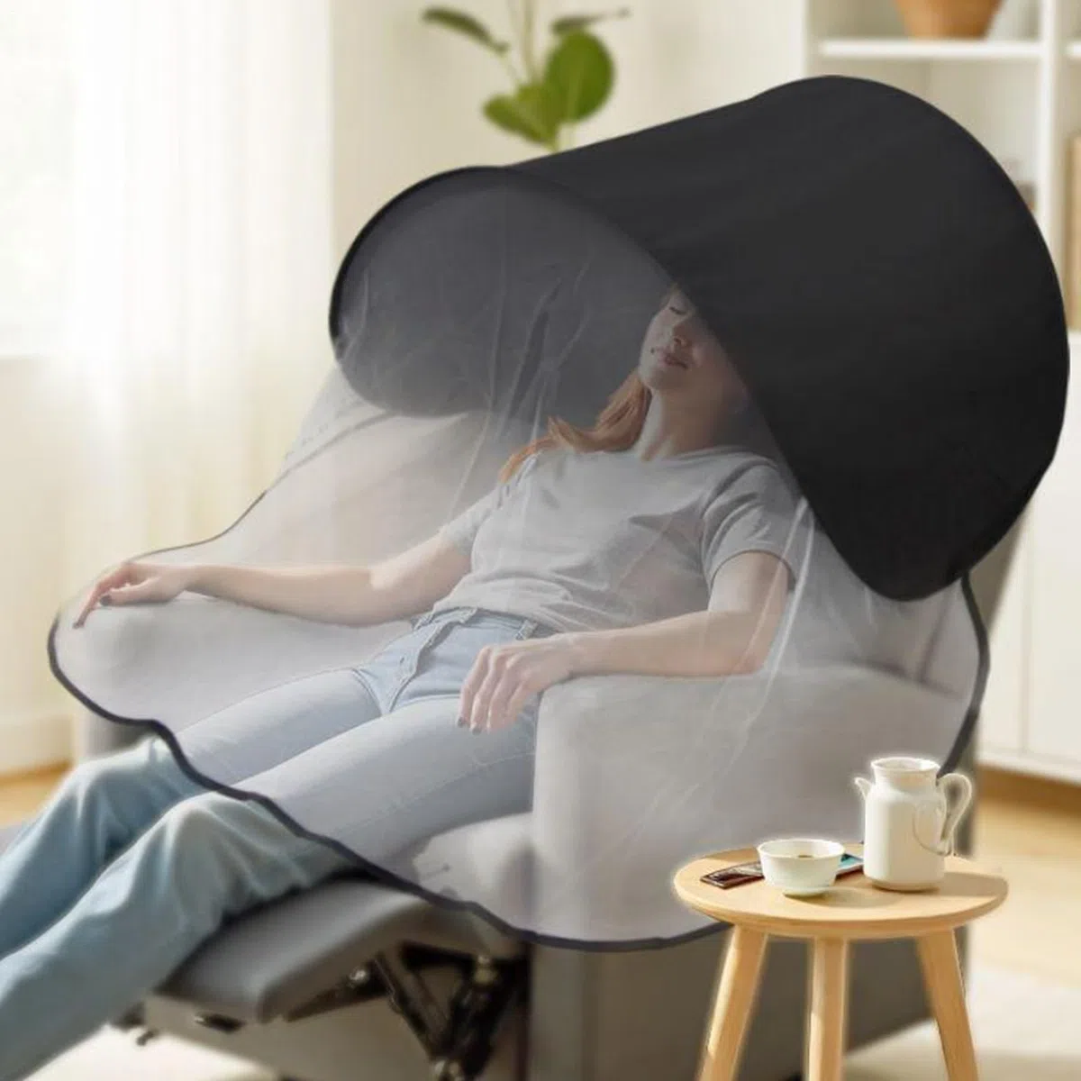 Toldo de cabeza para cama, tienda de campaña para dormir con bloqueo de luz, plegable y transpirable, ayuda a dormir para viajar, sueño ininterrumpido, relajación, ligero, 46.06 x 32.28 x 22.44