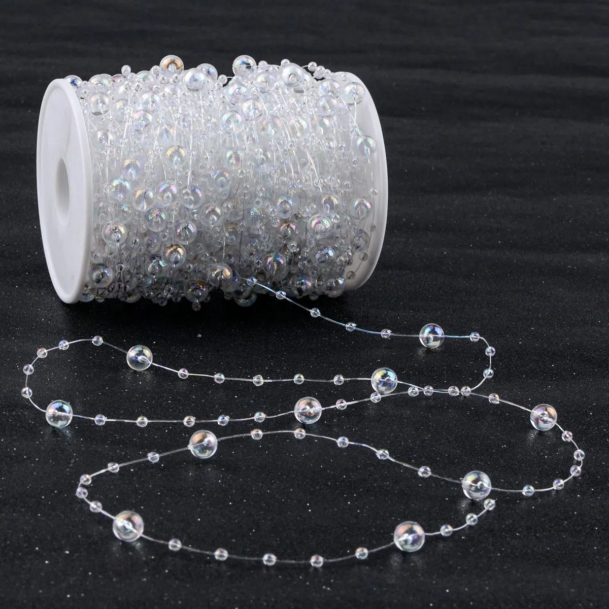 30 metros de cuentas transparentes, cadena de cristal acrílico, gemas, cuentas de línea de pescado, cadena de guirnalda de joyas para manualidades, para fiestas de boda, decoración
