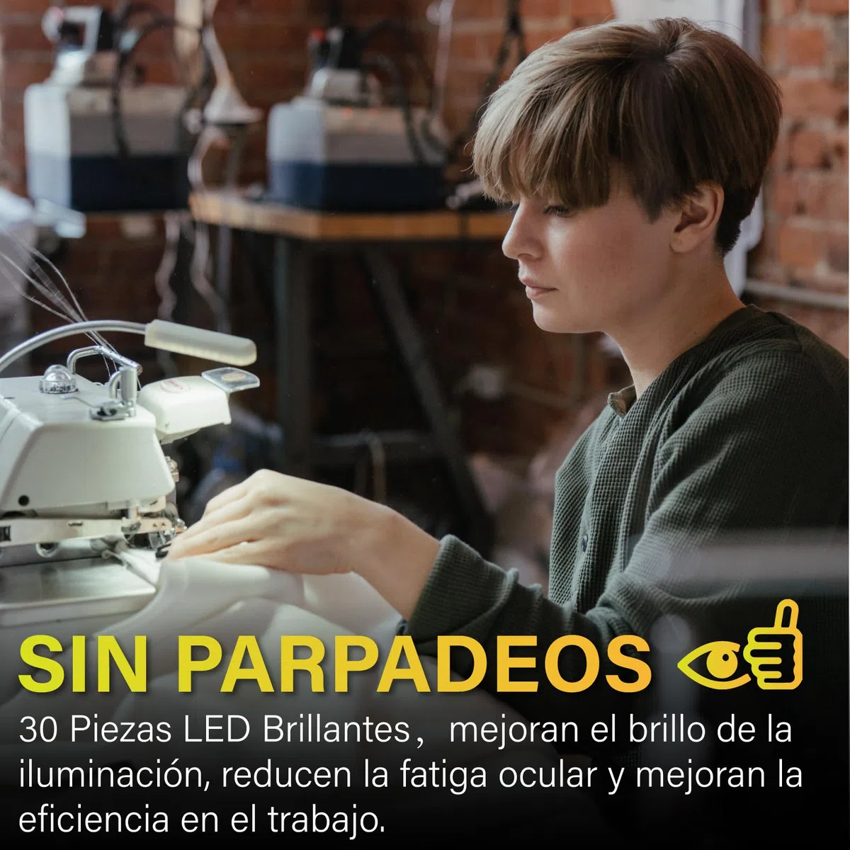 Bonlux 2-Unidades 30 LEDs 2W 180LM Lámpara Luz Fría para Máquina de Coser, con Cuello de Cisne Flexible, Base Magnética de Montaje, Luz para Trabajo Taller, Trabajos Artesanales o Manuales