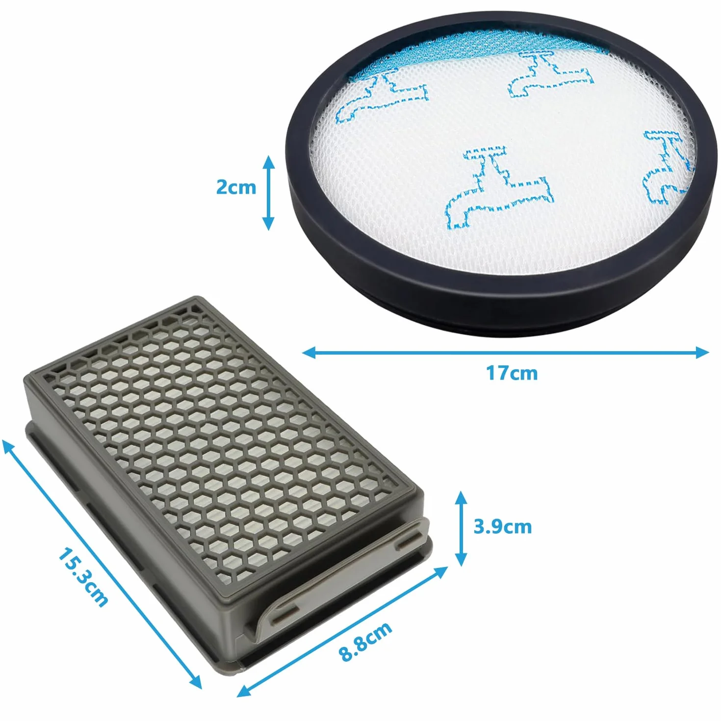 juego de 2 filtros de repuesto compatibles con la aspiradora Rowenta Compact Power XXL RO4811EA RO4823EA RO4825EA RO4853EA RO4855EA RO4859EA RO4871EA RO4881EA, sustituye las piezas ZR780000