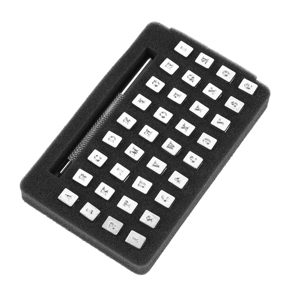 Al Letter Punch,Lettres A Frapper Cuir,Juego De Sellos De Letras Y Números,Sellos De Letras Para Arcilla 36 Piezas Número De Letras De Acero Estampador De Cuero Herramienta De (3 mm)