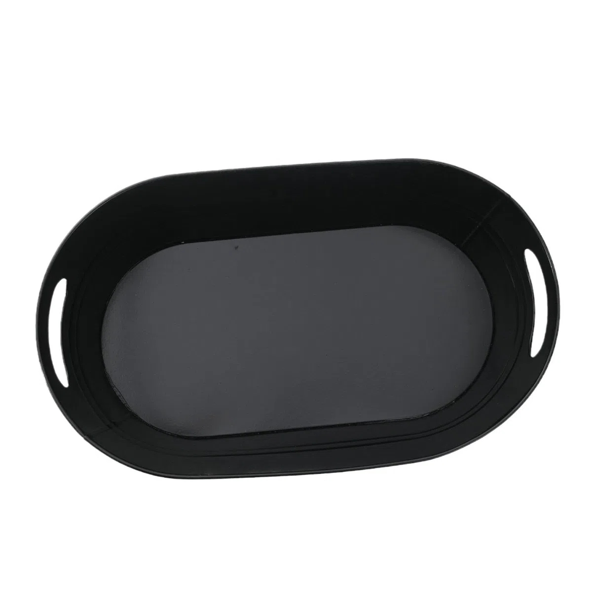 Cubo Ovalado de Hielo, Enfriador de Bebidas Clásico, Contenedor Galvanizado para, Negro, Individual