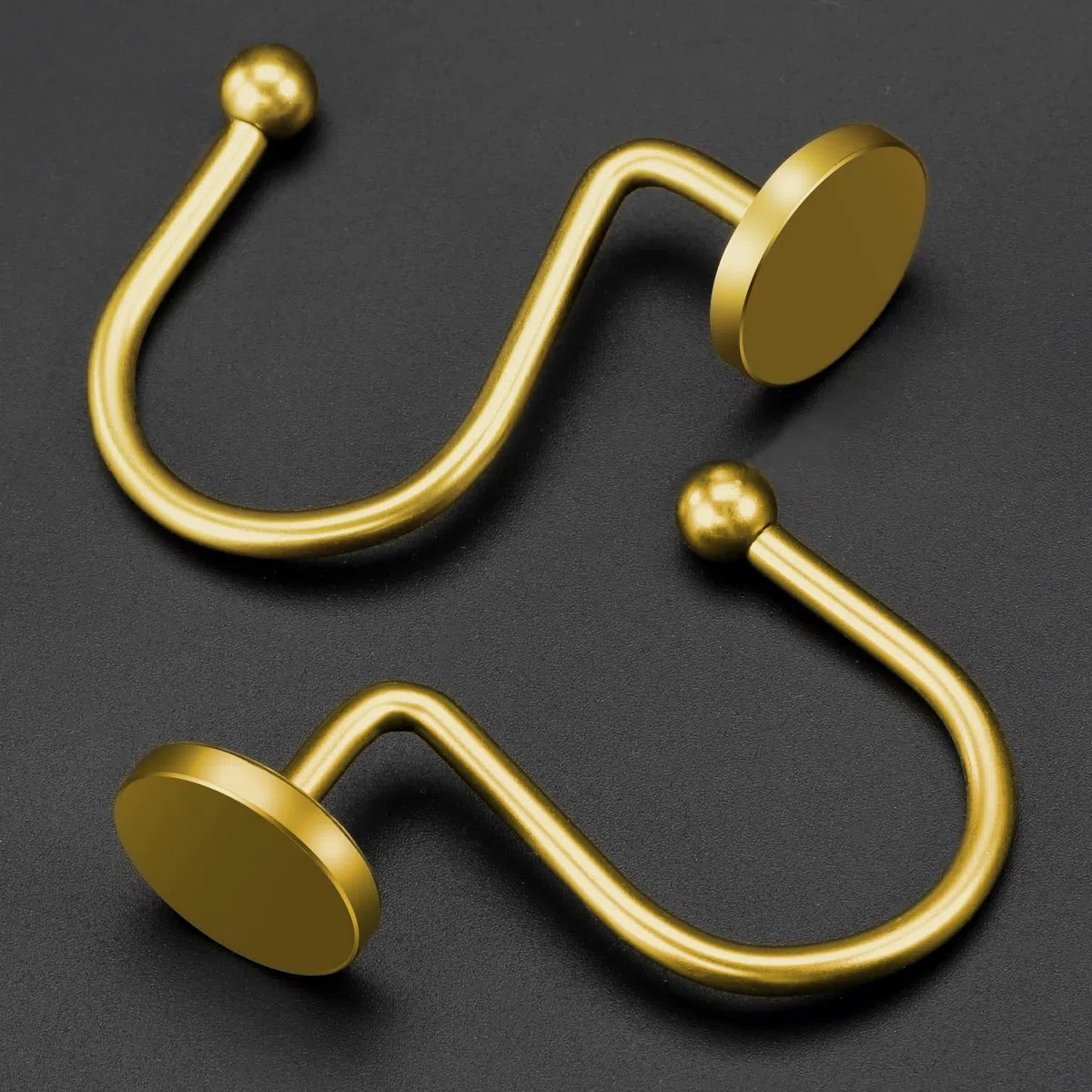 CHICTIE Ganchos Dorados para Cortina de Ducha, Anillos de Cortina de Ducha inoxidables para baño, Ganchos de Ducha de Metal para Barra de Cortina de Ducha, Juego de 12 Ganchos Decorativos Modernos