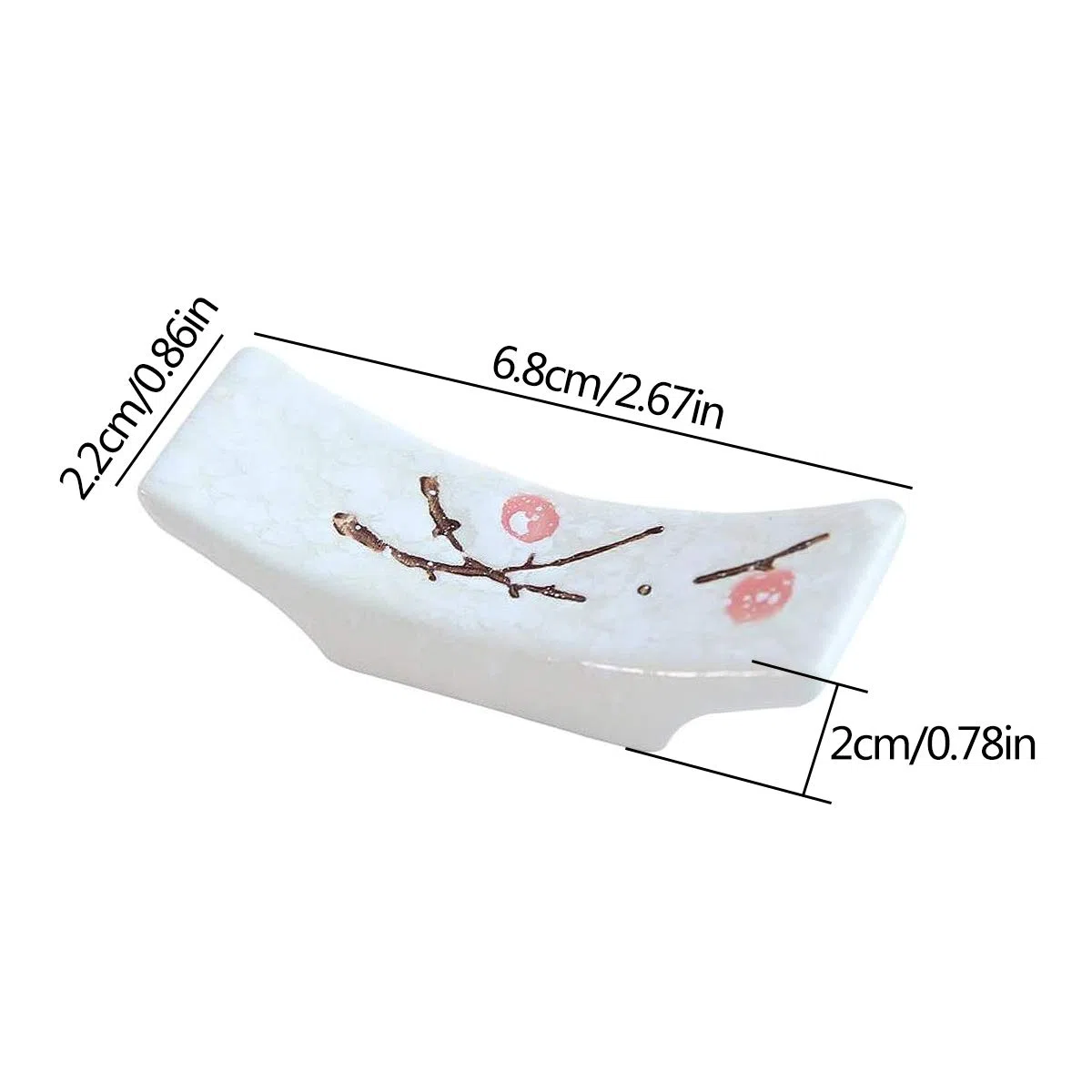 Palillos de Cerámica Soporte, 8 Piezas Palillos Descansa en Cerámica Reutilizables Naturales Palillos Titular Resto Set Clásico Bambú Estilo para Cuchillo Tenedor Cuchara Sushi Palillos Resto