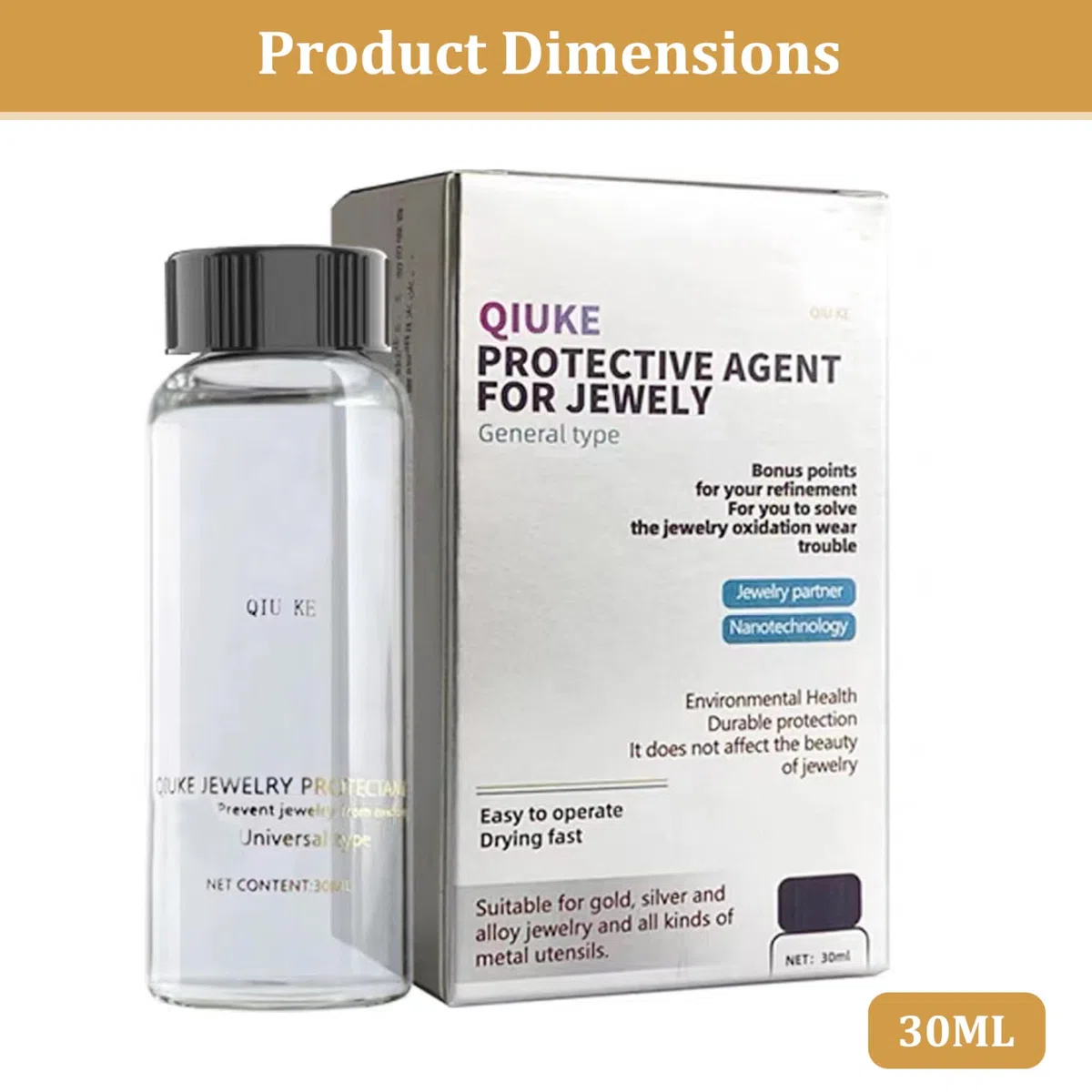 Recubrimiento de joyas, recubrimiento protector de joyas, sellador de pulido protector transparente para proteger y proteger las joyas de metal y piedra del deslizamiento, el desgaste y prevenir las