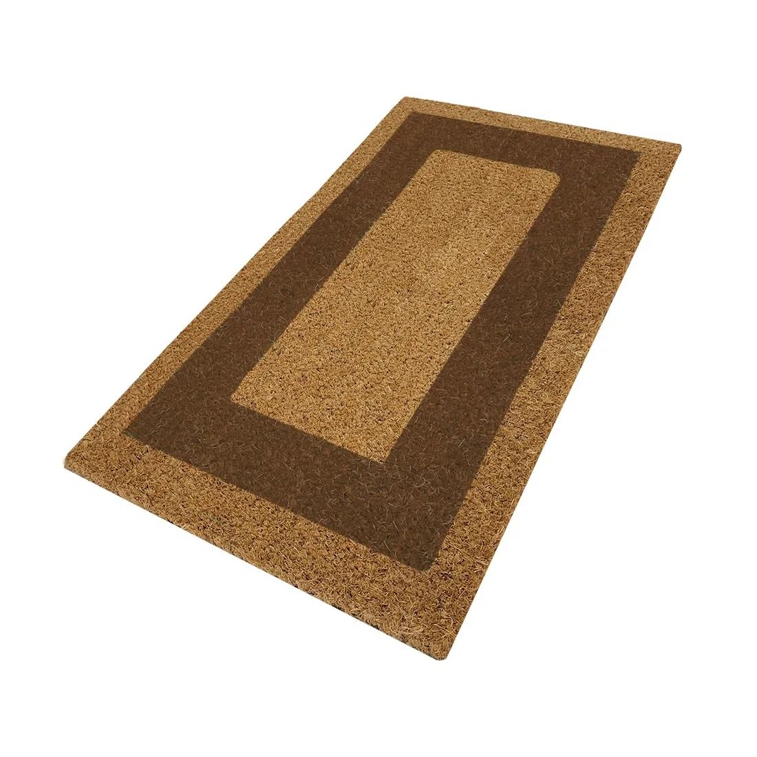 Acomoda Textil - Felpudo de Coco Natural Ecológico con Cenefa, Resistente y Antideslizante. Felpudo Ideal para Interior y Exterior de Casas y Comercios. (45x80 cm, Marrón)