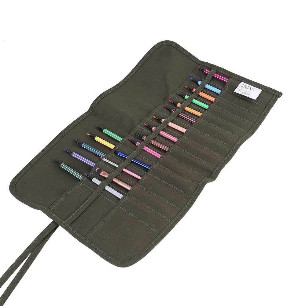 Akozon Acuarela Pincel funda mayor 30 agujeros Roll Up lienzo Pincel Lápiz tirar funda Acuarela aceite pincel Caso para artistas