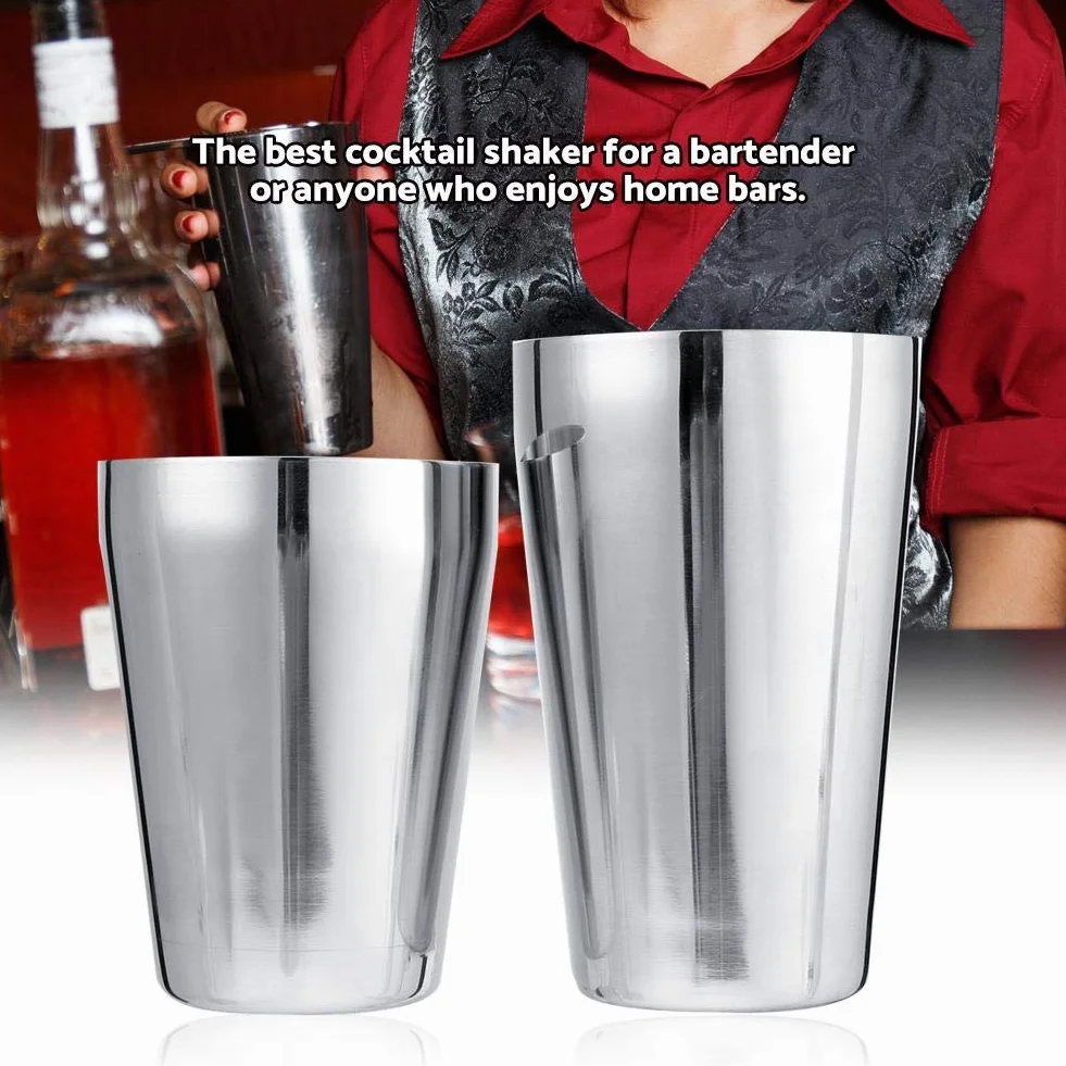 Zerodis- Coctelera Acero Inoxidable Coctelera Profesional Coctelera de Acero Inoxidable para Hogar Restaurante Bar(600/450ml)