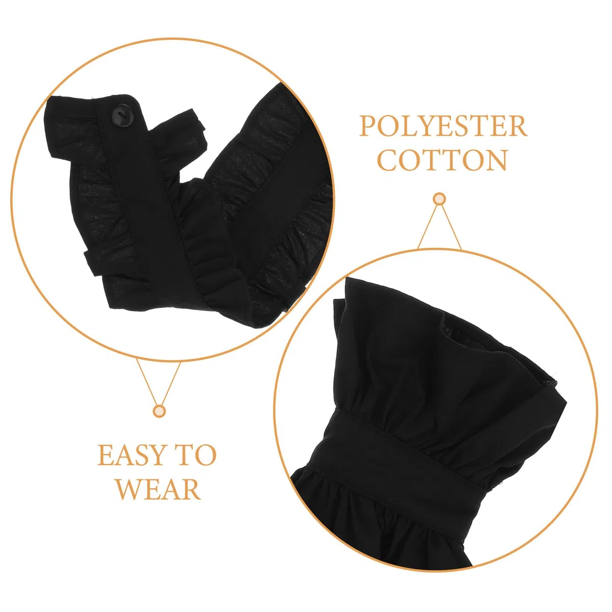 SEWACC Cuello y Puños Falsos Plisados de Algodón para Mujer, Conjunto Desmontable Negro Ribete de Encaje Victoriano, Accesorios de Manga para Camisas, Adecuado para Fiestas y Uso Casual