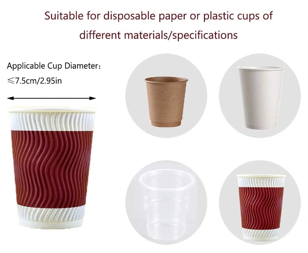 Dispensador de taza de agua montado en la pared con un botón de toque dispensador de taza de plástico antipolvo para tazas de papel de plástico biodegradables conos de papel 7,5 cm 50 tazas (blanco)