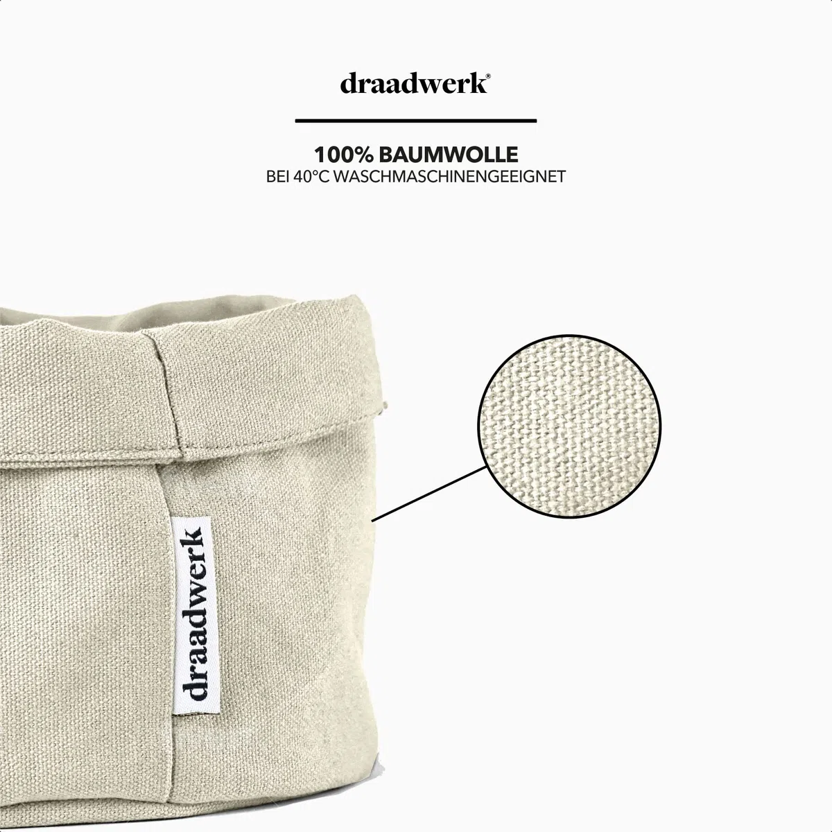 draadwerk cesta de pan de tela, panecillos, almacenamiento, desayuno, brunch y días festivos (natural/beige)