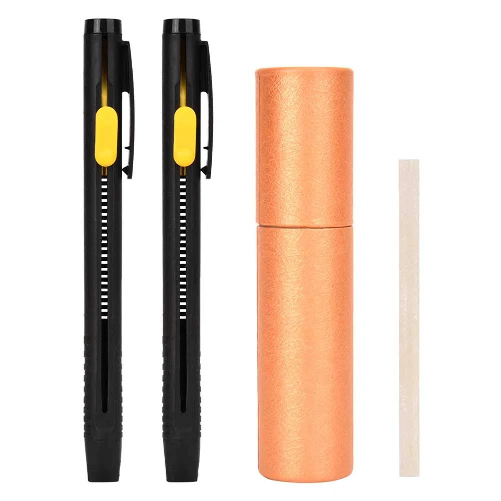 Garosa Rotulador de Tela de Cuero, Rotuladores Temporales de desaparición de desaparición Automática para Acolchar La Costura de La Confección de Ropa, 2 Piezas de Bolígrafos + 20 Tiras de Cera