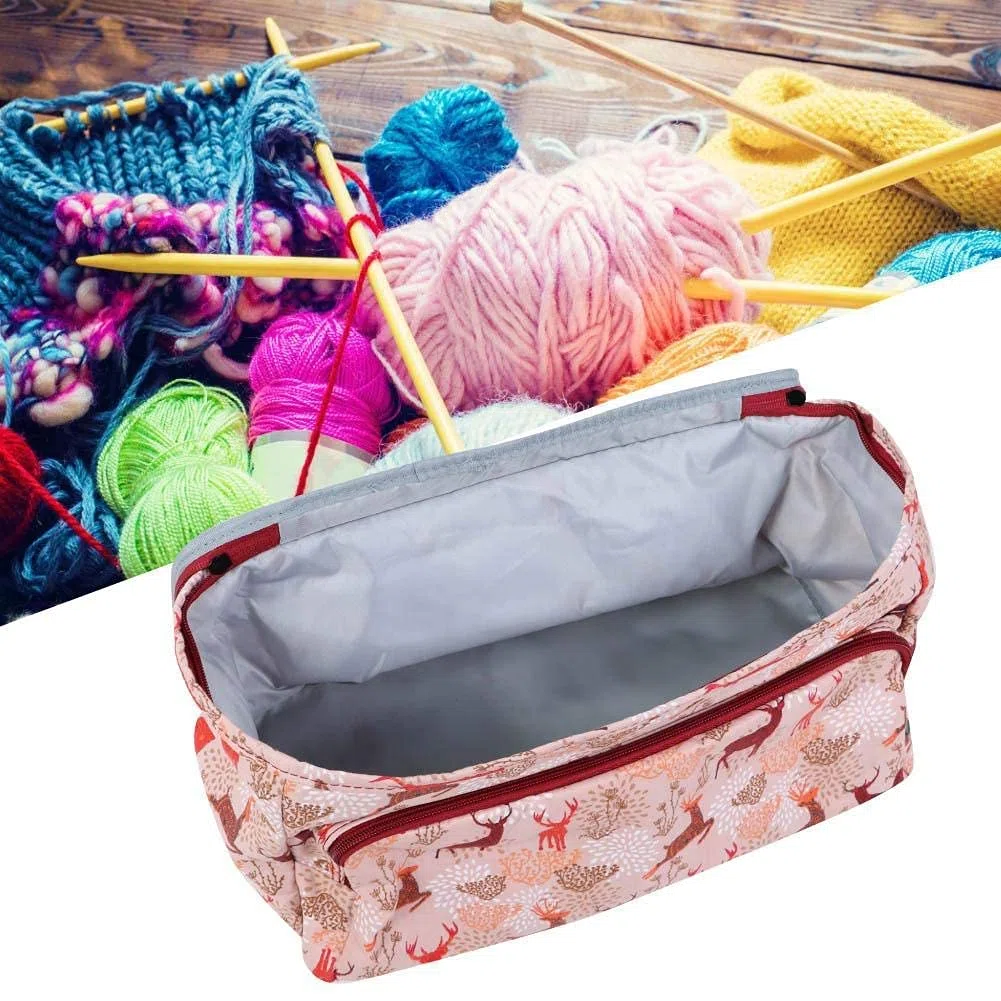 Bolsa de almacenamiento de hilo para ganchillo y bolsa, Bolsa Organizadora de Lana para Tejer, Ligero Bolsa Labores Punto, Portátil Bolsa de Labores para agujas de tejer6 tamaños(Rectangular)
