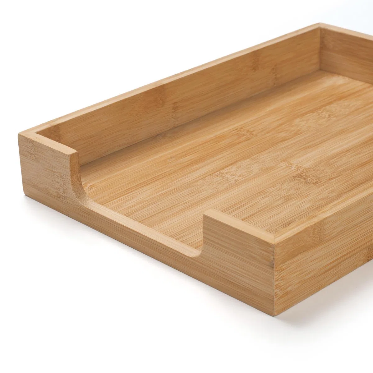 Bandeja de madera para cartas, bandeja de escritorio de bambú, organizador de escritorio de madera para papeles, documentos, revistas, archivos