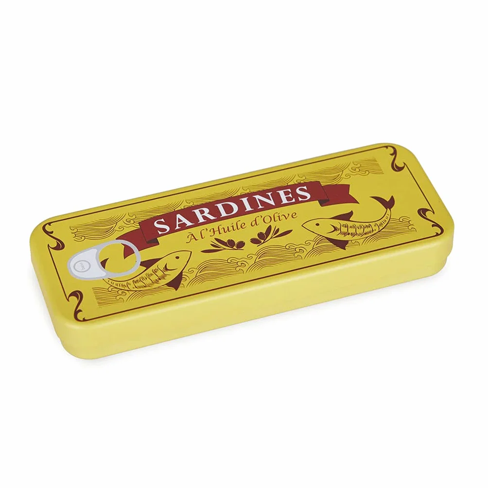 Balvi Sacacorchos Conserverie Sardines Color Azul Abrebotellas con Caja metálica Lata