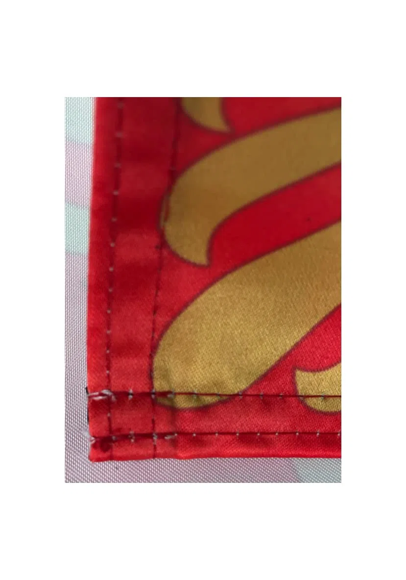 Porras E&B Balconera Colgadura Gallardete JHS Corona Semana Santa Religiosa en Tela con lazos 150x70 cm Damasco Rojo a 1 Cara