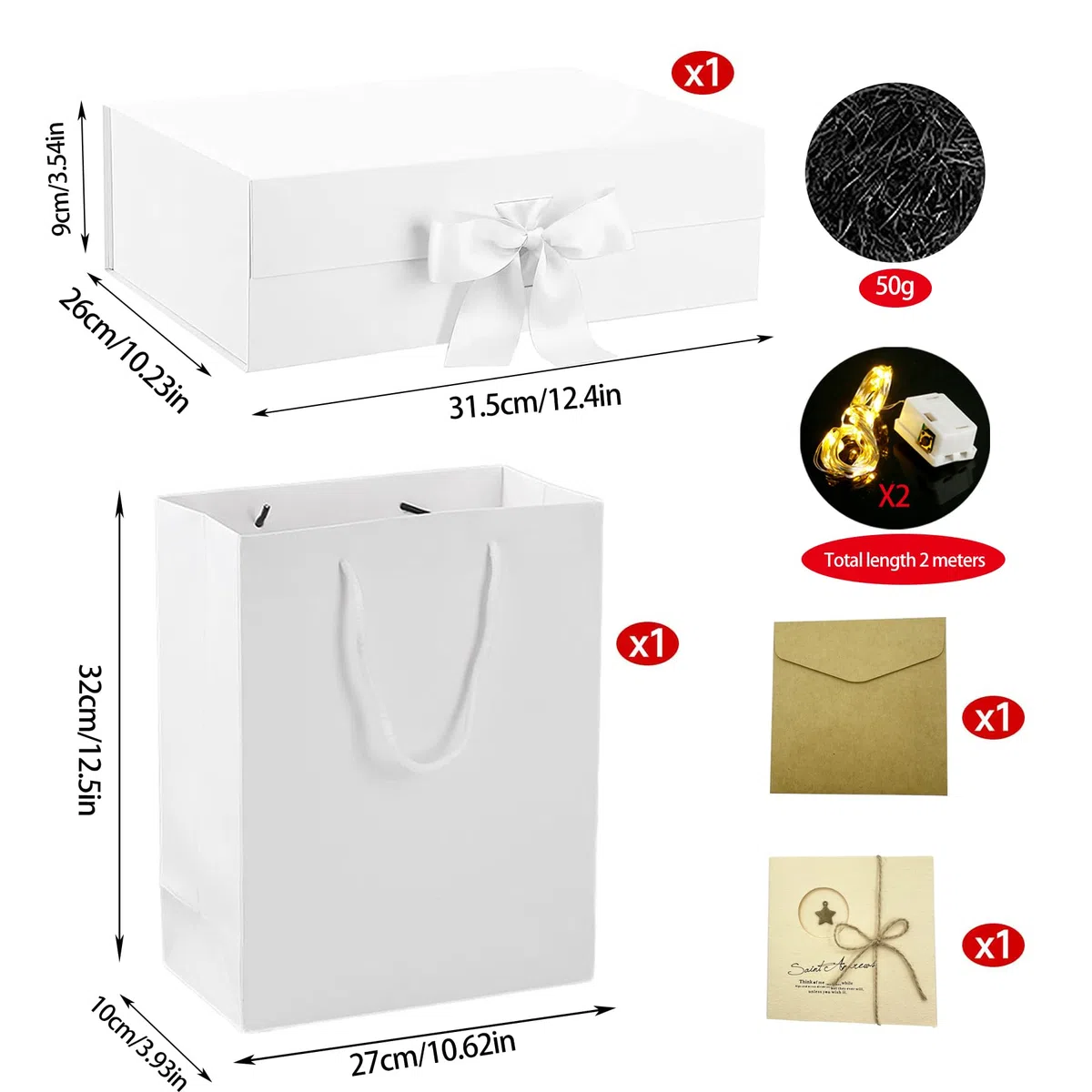 Magnética Caja de Regalo de Cartón,Caja de regalo con lazo,Caja de Regalo de Reutilizable Creative Box,Adecuado para Envoltorio de Boda de Cumpleaños de Navidad de san valentin de pascua de halloween