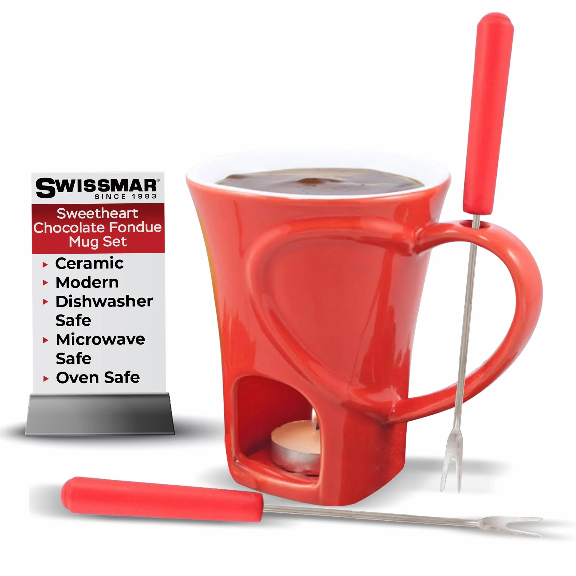 Swissmar F12066 4-Piece Sweetheart Chocolate Fondue Mug Set by Swissmar