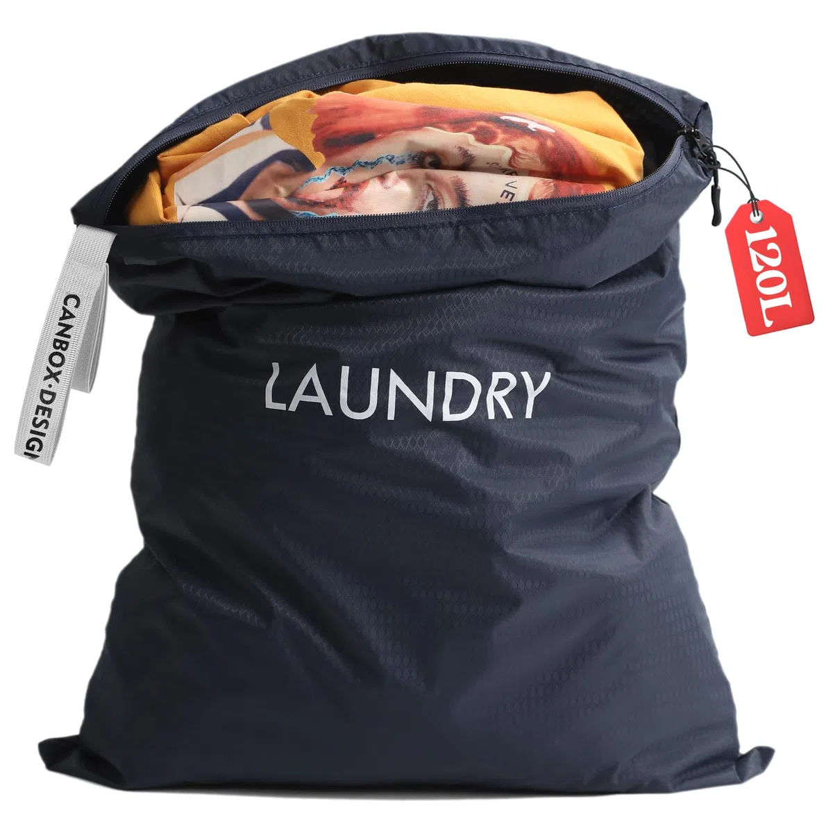 Bolsas de Lavandería, 60 X 90cm 120L Gran Capacidad Impermeable Nylon Bolsa Ropa Sucia, Wet Dry Bag con Cierre para Viajes o Campamento