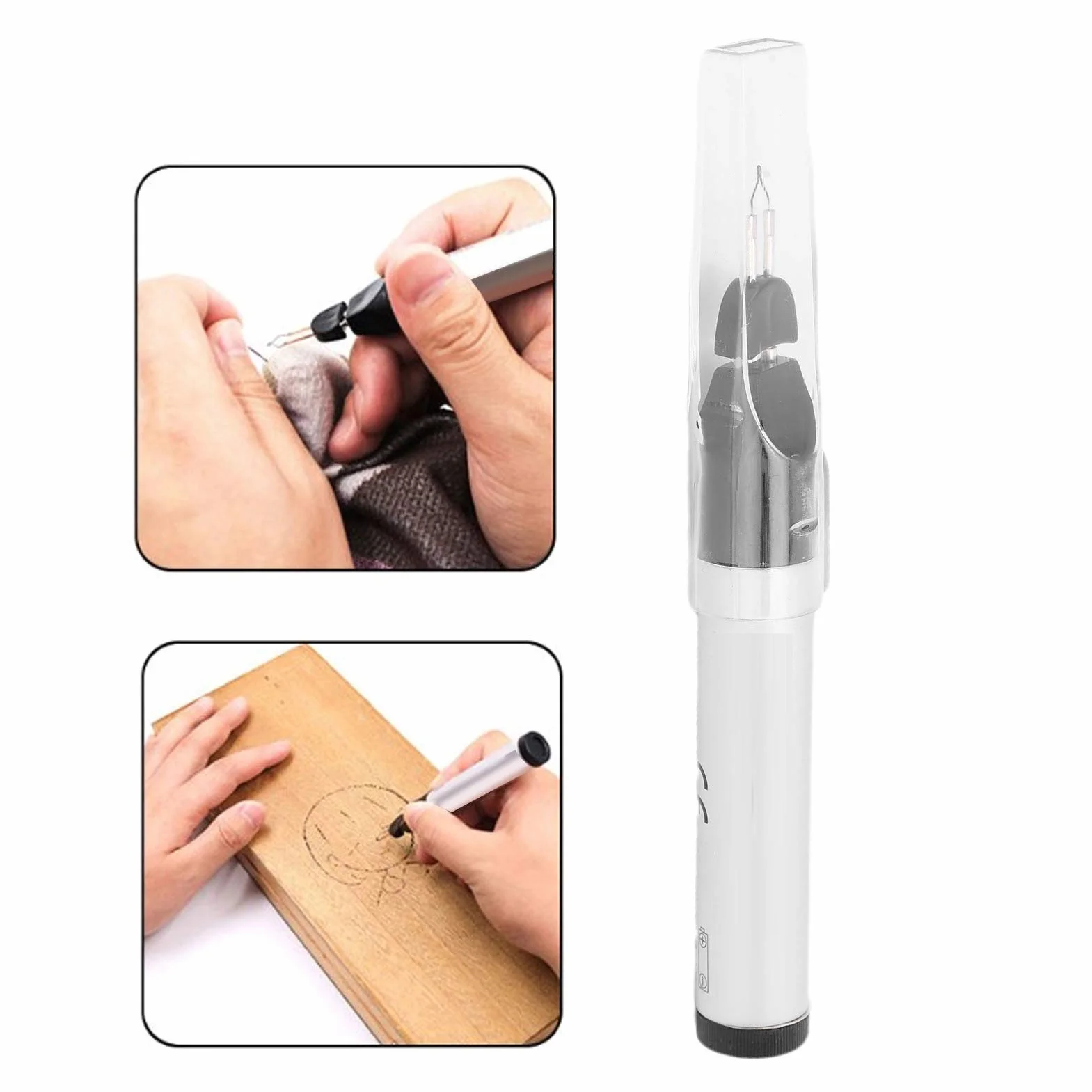 Bolígrafo para Hilo de Cera, Herramienta Portátil de Tungsteno con Indicación de Seguridad, para Quemar Hilo de Calor Rápido, Rotura de Hilo y Transferencia