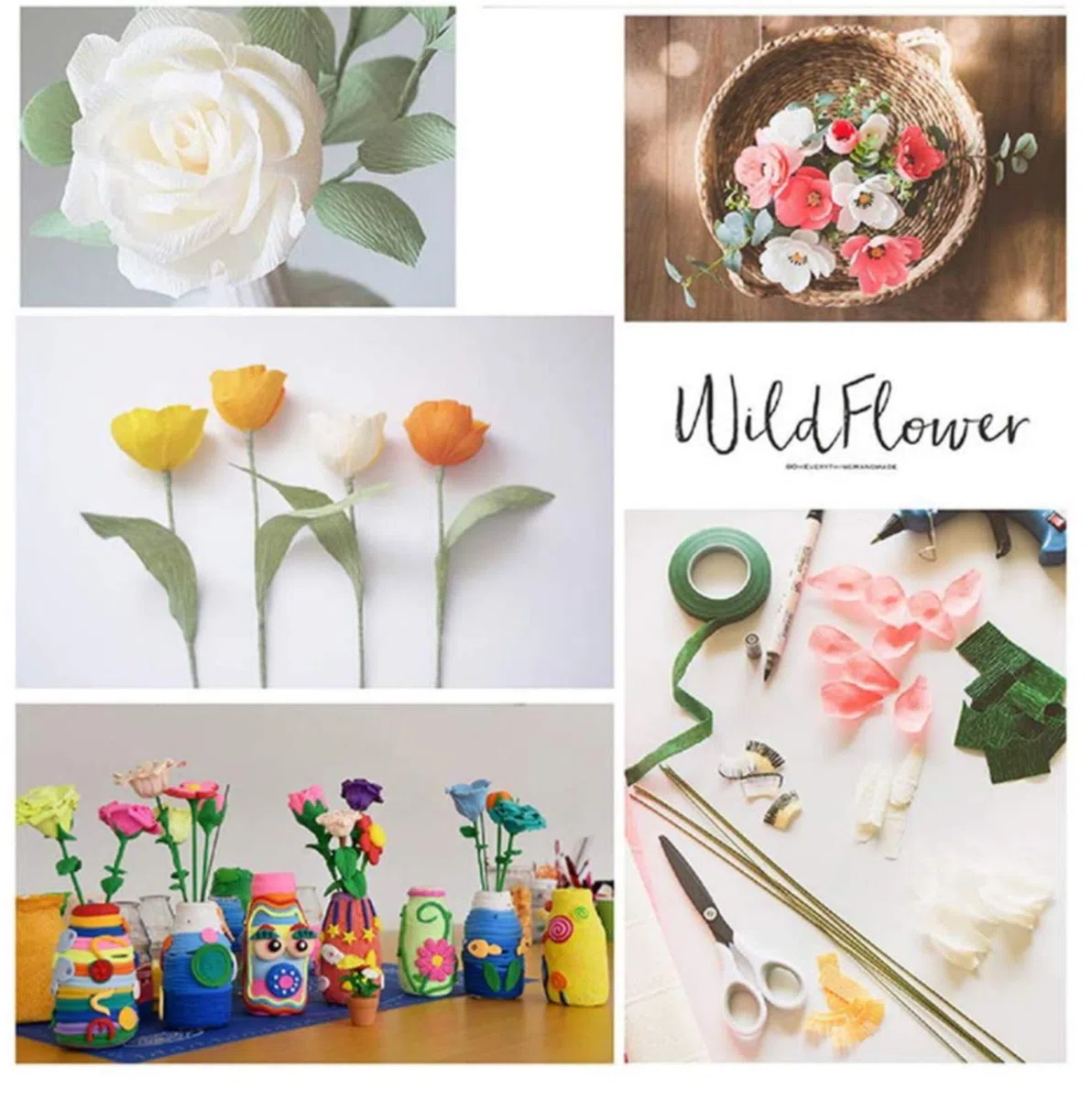 WYMAODAN Kit de arreglo floral, 6 herramientas de arreglo floral, incluyendo cintas y envolturas florales, alambres de tallo floral, para manualidades ramo de flores (6 unidades)