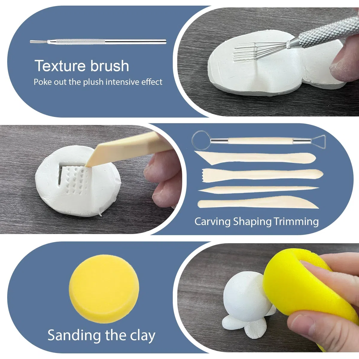 Kit de 29 Herramientas Arcilla Secado al Aire con Barniz Arcilla, Barniz Ceramica de Alto Brillo, Resistente a Rayones e Impermeable, Kit de Herramientas Ceramica para Esculpir, Modelar (brillante)