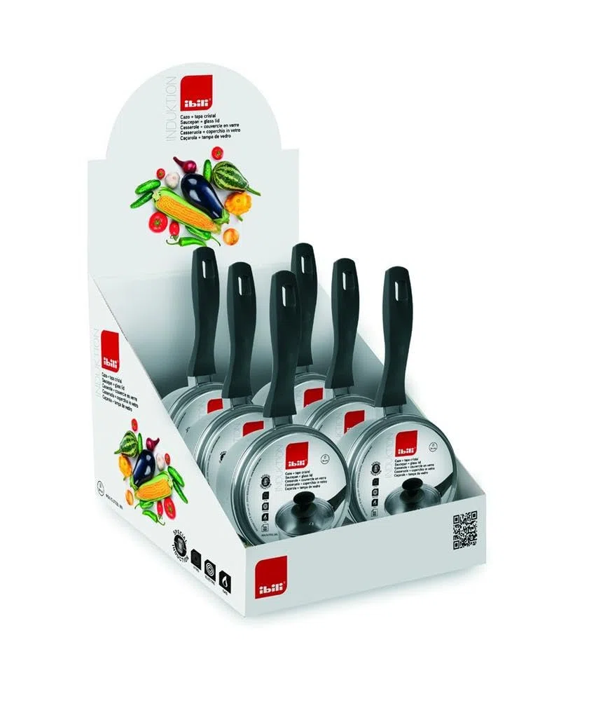 IBILI - Cazo con tapa induktion, 14 cms, Acero inoxidable, Apto para induccion