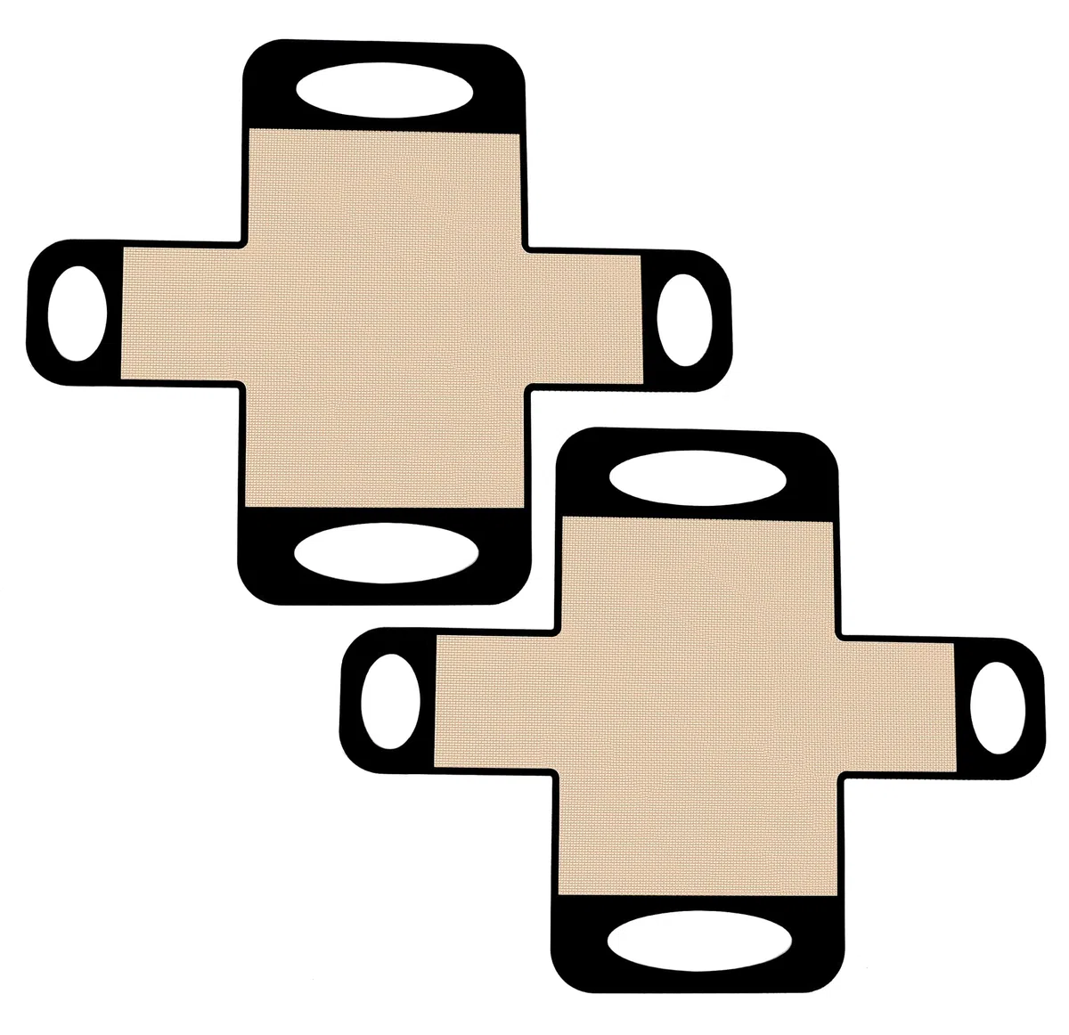 Conjunto de 2 Forros de Pan de Pan sin Estribo de Silicona, Herramienta de Transferencia de Masa Reutilizable para Hornear (BLACK)