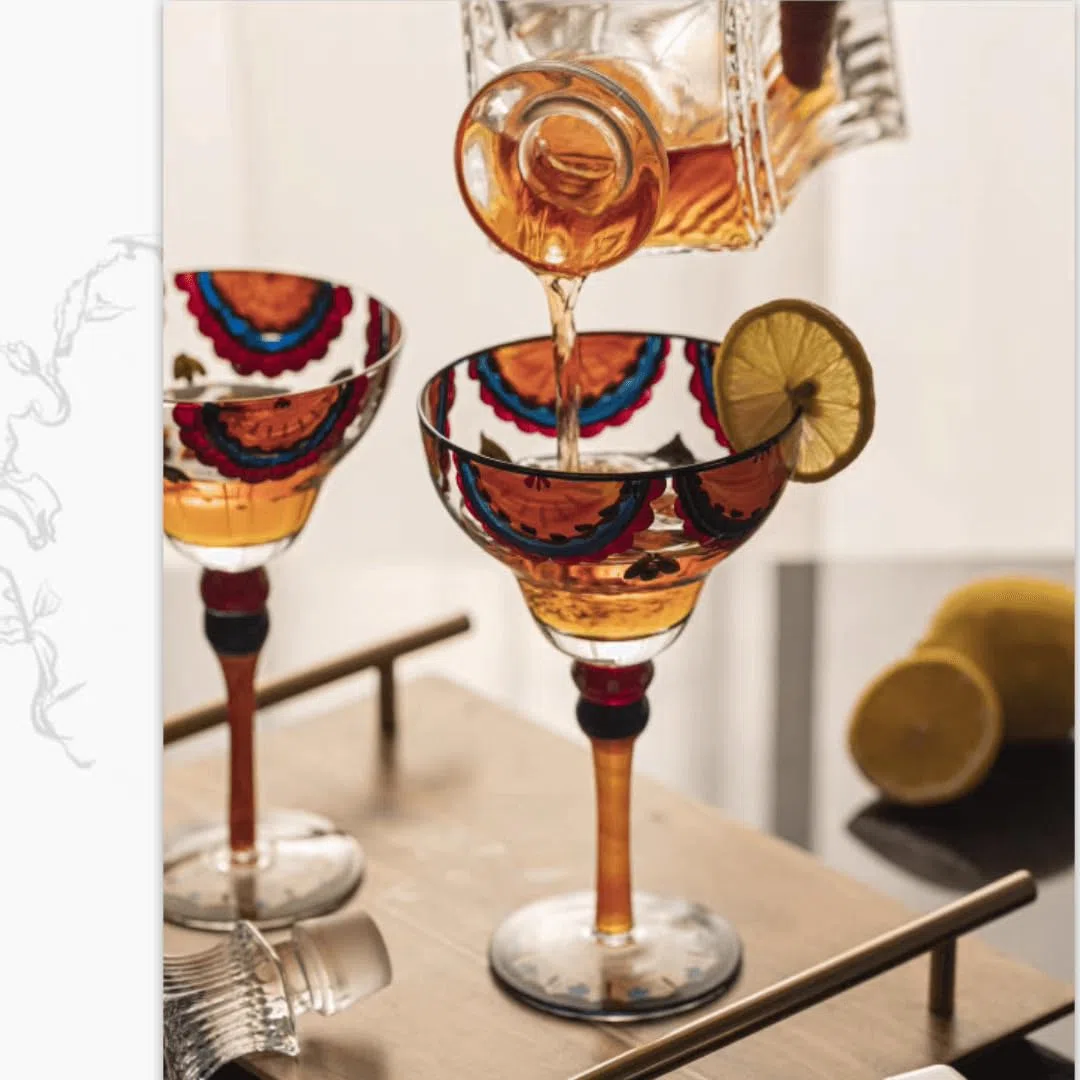 Supercap - Vasos de margarita, vasos soplados a mano para cócteles, vasos de bar clásicos, perfectos para el hogar, restaurantes y fiestas, 1 unidad