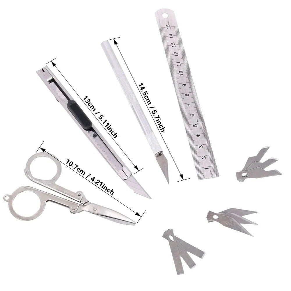 Swpeet 27 herramientas profesionales de modelo Gundam, perfectas para principiantes de construcción de modelos con recipiente de plástico