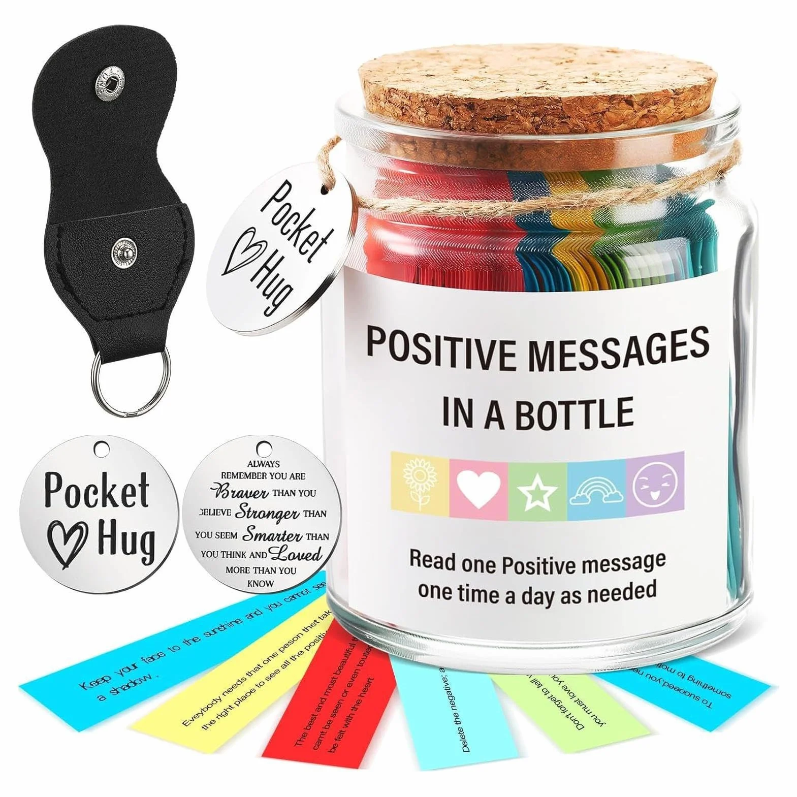Frases Motivadoras En Botella - Frascos Con Frases Positivas - Frascos Con Afirmaciones Diarias Para Apoyo Emocional De Mujer, Hija, Novia O Hermana