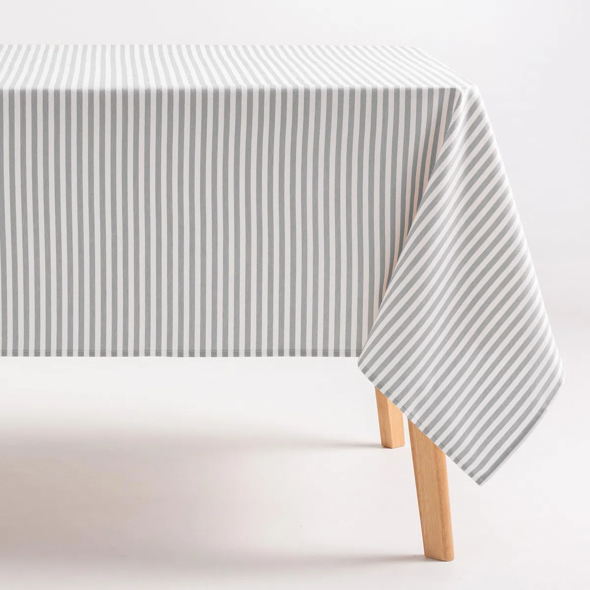 GAMUSI Mantel Antimanchas Rectangular Tela algodón Impermeable Rayas Gris, 160x200 cm