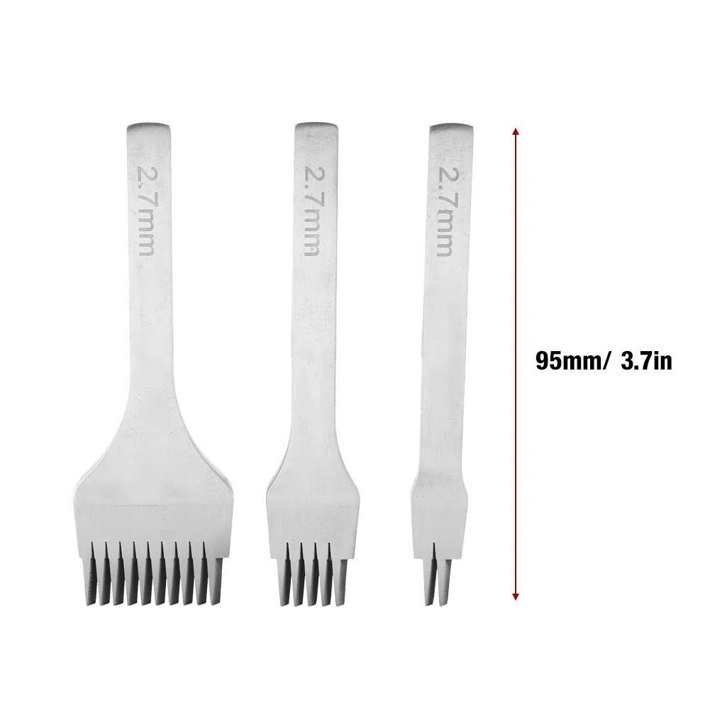 Hilitand - Herramienta de perforación con punzón de costura y cuero para artesanía de cuero marroquinería 2/5/10, herramienta de perforación con garras, 2,7 mm, 3,0 mm, 3,38 mm, 3,85 mm (3,0 mm)