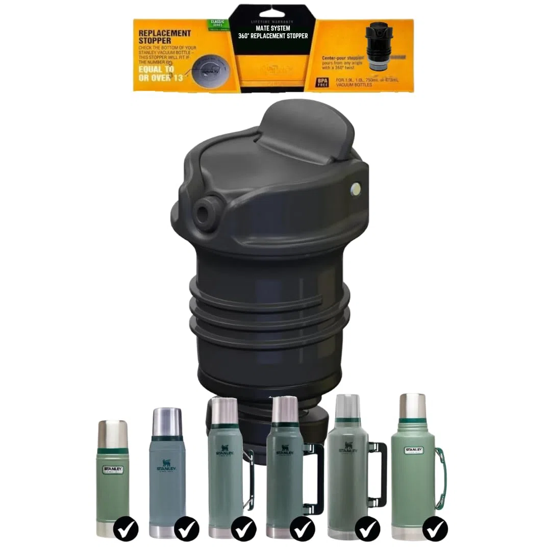Tapon mate system para termos Stanley - precision perfecta para mate - Lid-Er by YAYA Market (Compatible con 473 ML, 750 ML, 1L, 1.4L, 1.9L) Pico Cebador Stanley