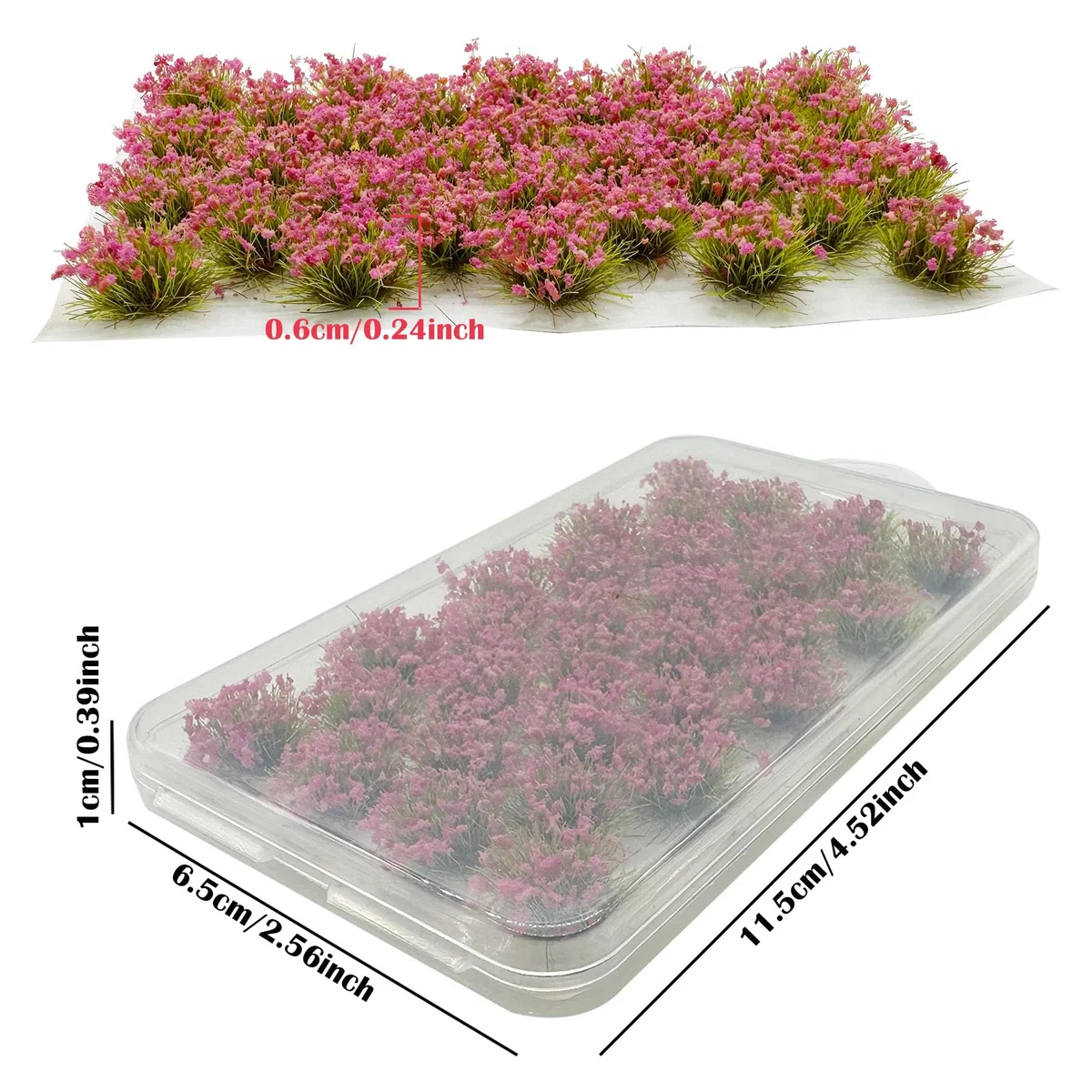 Woohome 128 Pz Modelo Árbol Césped, Mechones de Hierba Wasteland Tuft Mechones de Hierba para Tren Paisaje Ferroviario, 4 Colores Modelo de Racimo de Hierba Estática Clúster de Hierba