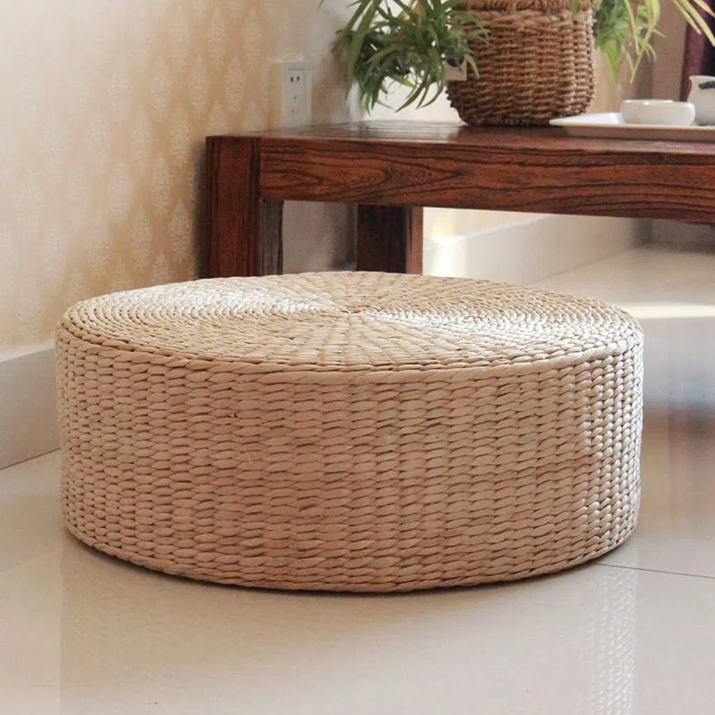 LOVIVER Cojín de de Paja Hecho Moderno - japonés (diámetro 40 cm)