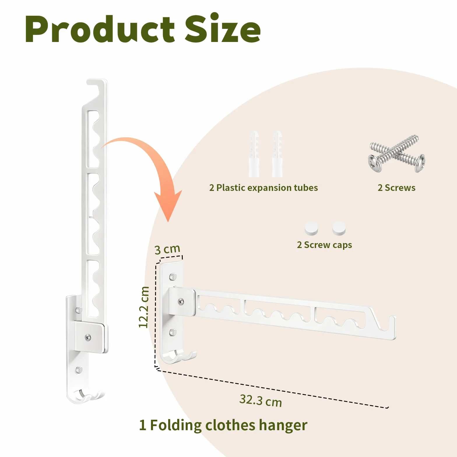 Tendedero Pared Plegable, Percheros Pared Percheros de Pared Acero Inoxidable Plegable Impermeable Antihumedad Ahorra Espacio, Perchero para Lavandería Balcón Dormitorio Baño, Blanco