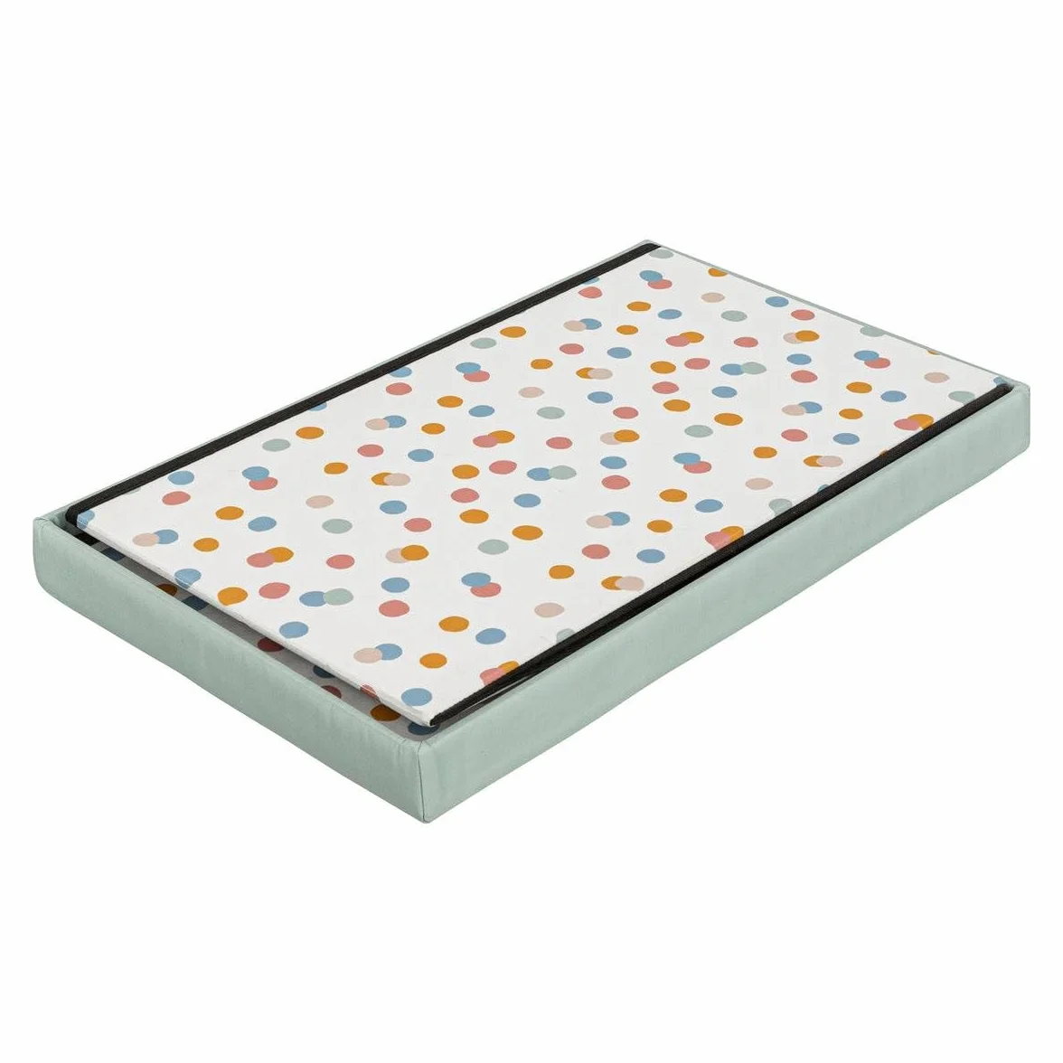 Puf plegable de almacenamiento Enio azul 57x36cm