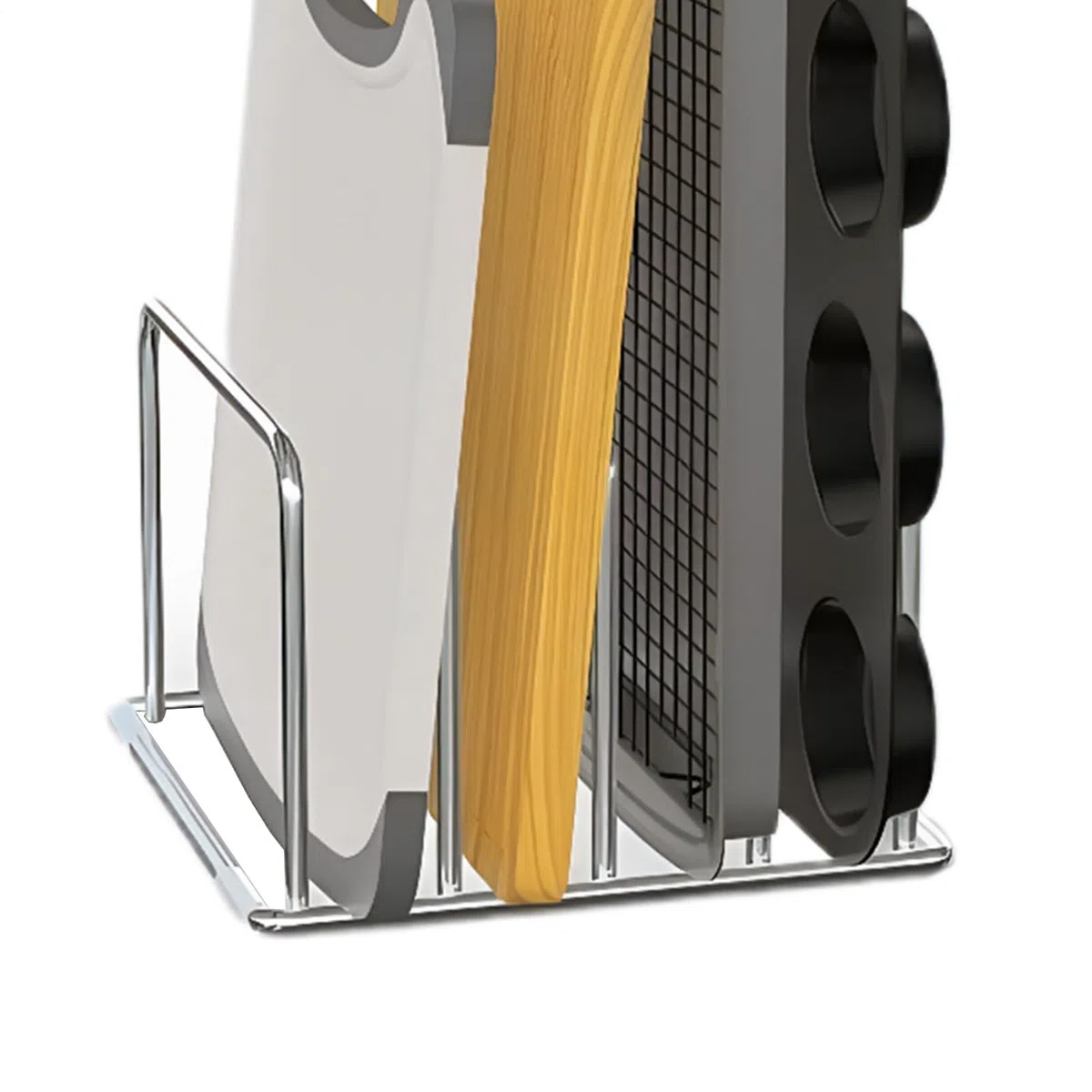 Soporte para tabla de cortar, acero inoxidable, 16 x 16 x 9,5 cm, soporte para tabla de cortar, estante de almacenamiento multiusos, diseño que ahorra espacio, para oficinas, libros, archivos