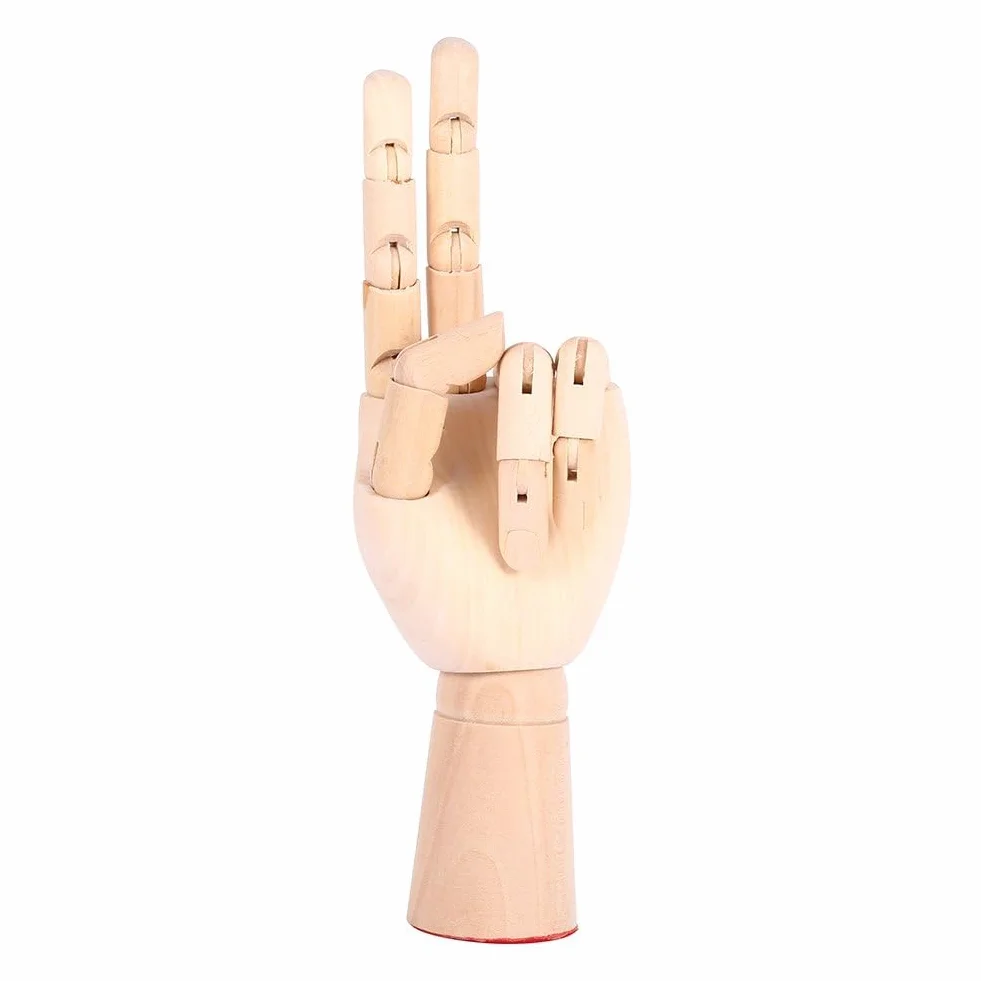 Modelo de Mano Articulada de Madera, Maniquí con Dedos Flexibles para Dibujo Artístico y Práctica, Figura Anatómica para Arte