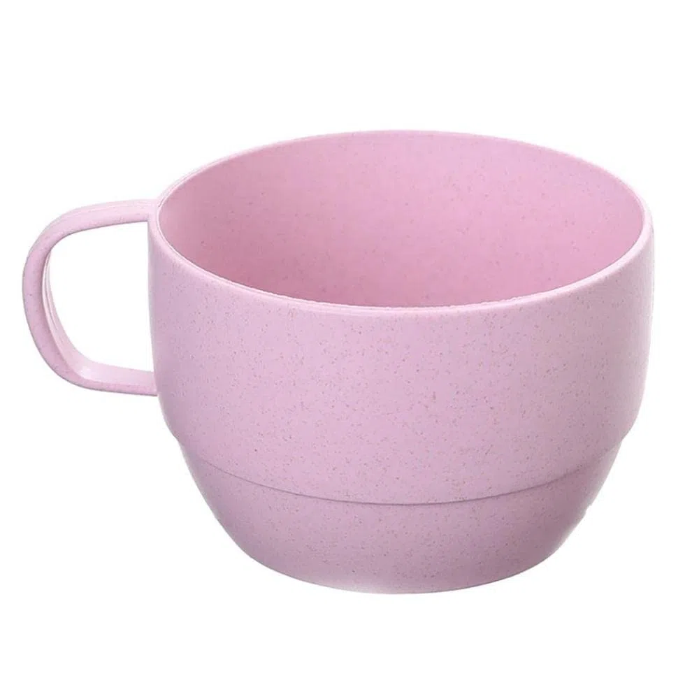 Taza de leche ligera de estilo europeo, boca ancha, taza de desayuno simple taza de beber de fondo plano (color: rosa)