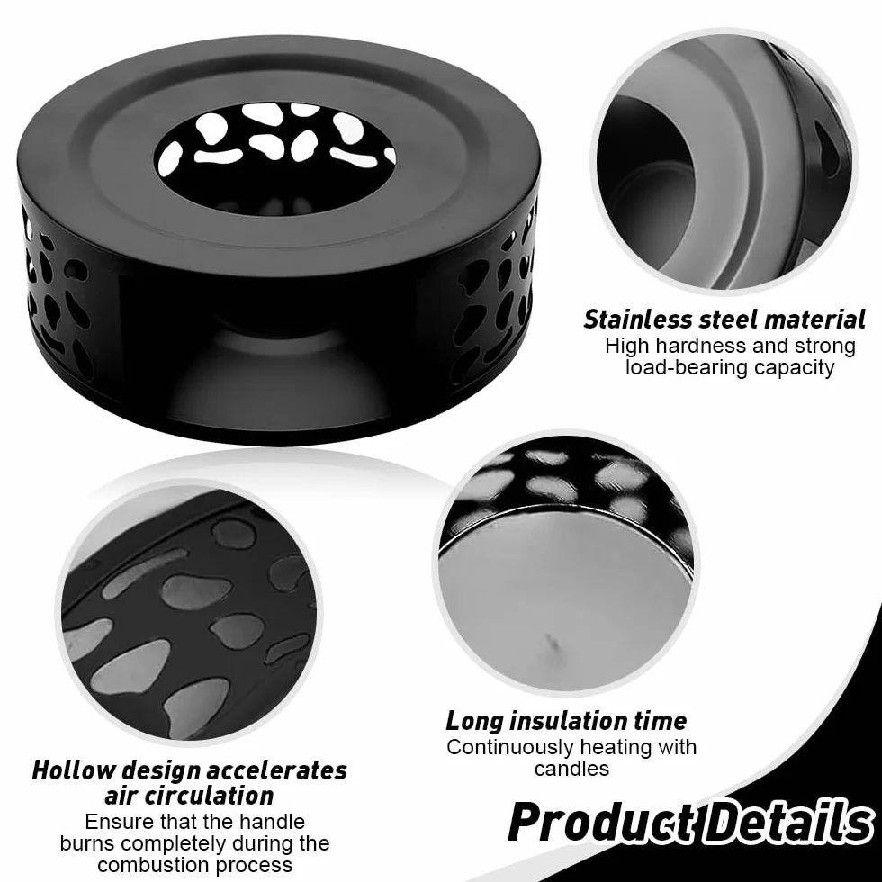 Calentador de Tetera Acero Inoxidable con Pinzas Base Redonda para Té Café