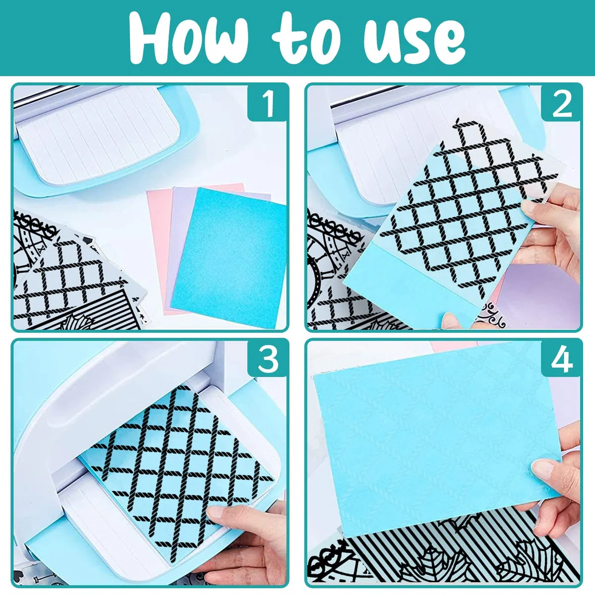 9 Piezas Carpetas de Relieve Plástico,Carpeta de Embossing, para Scrapbooking/Creación de Tarjetas/Álbum de Fotos/Invitaciones/Bricolaje Arte(14.8 x 10.5cm)